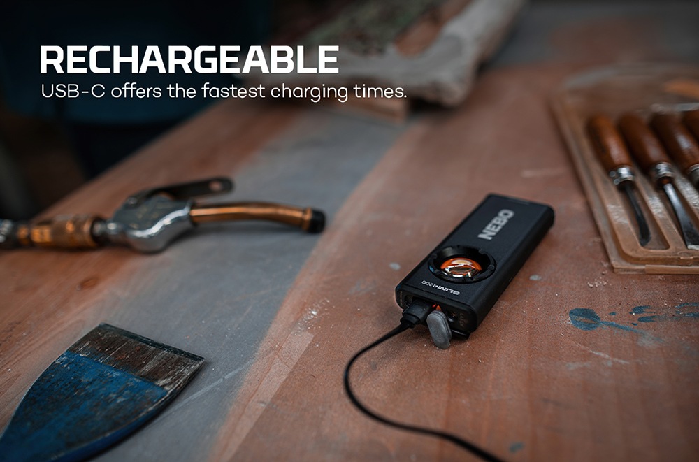 NEBO LED Taschenlampe »Nebo SLIM+ 1200« Set, Taschenlampe inkl. Ladekabel, 2 Stk. tlg.