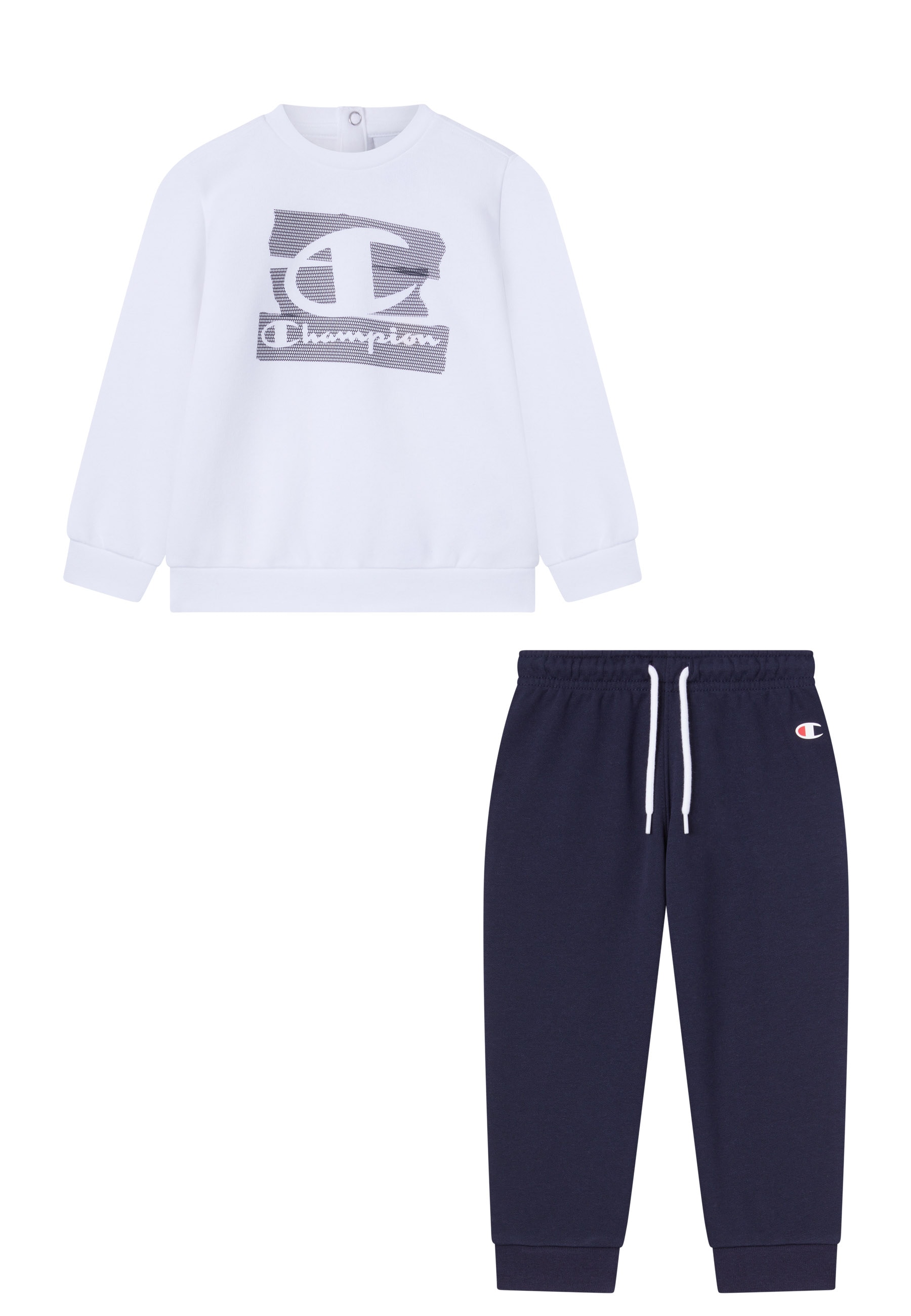 CHAMPION Mädchen Jogginganzug "Crewneck Suit"wht, nny, Gr. 68, Obermaterial: 54% Baumwolle, 46% Polyester, Sportanzüge