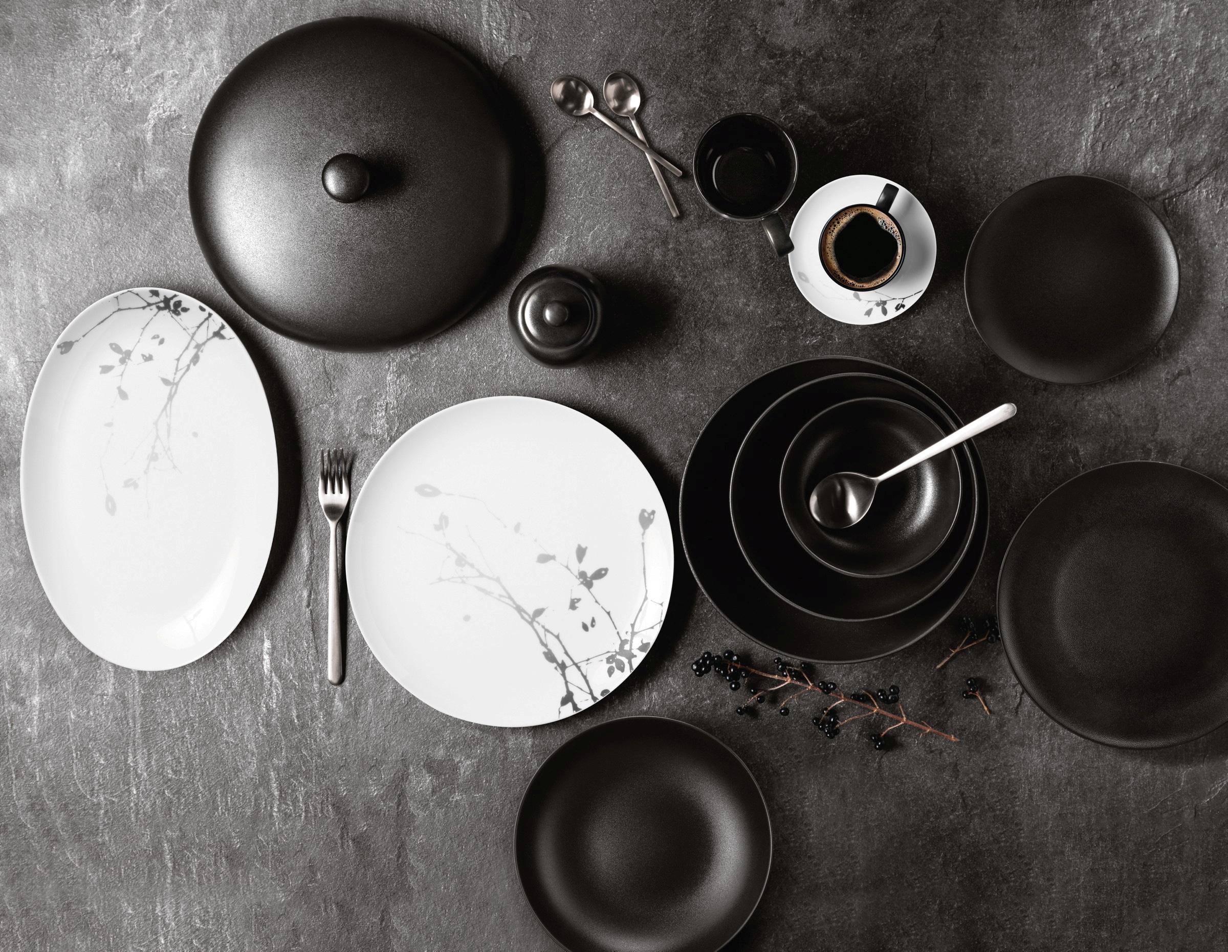 Seltmann Weiden Schüssel »Liberty - Velvet Black« 1 Stk. aus Porzellan Foodbowl 20 cm