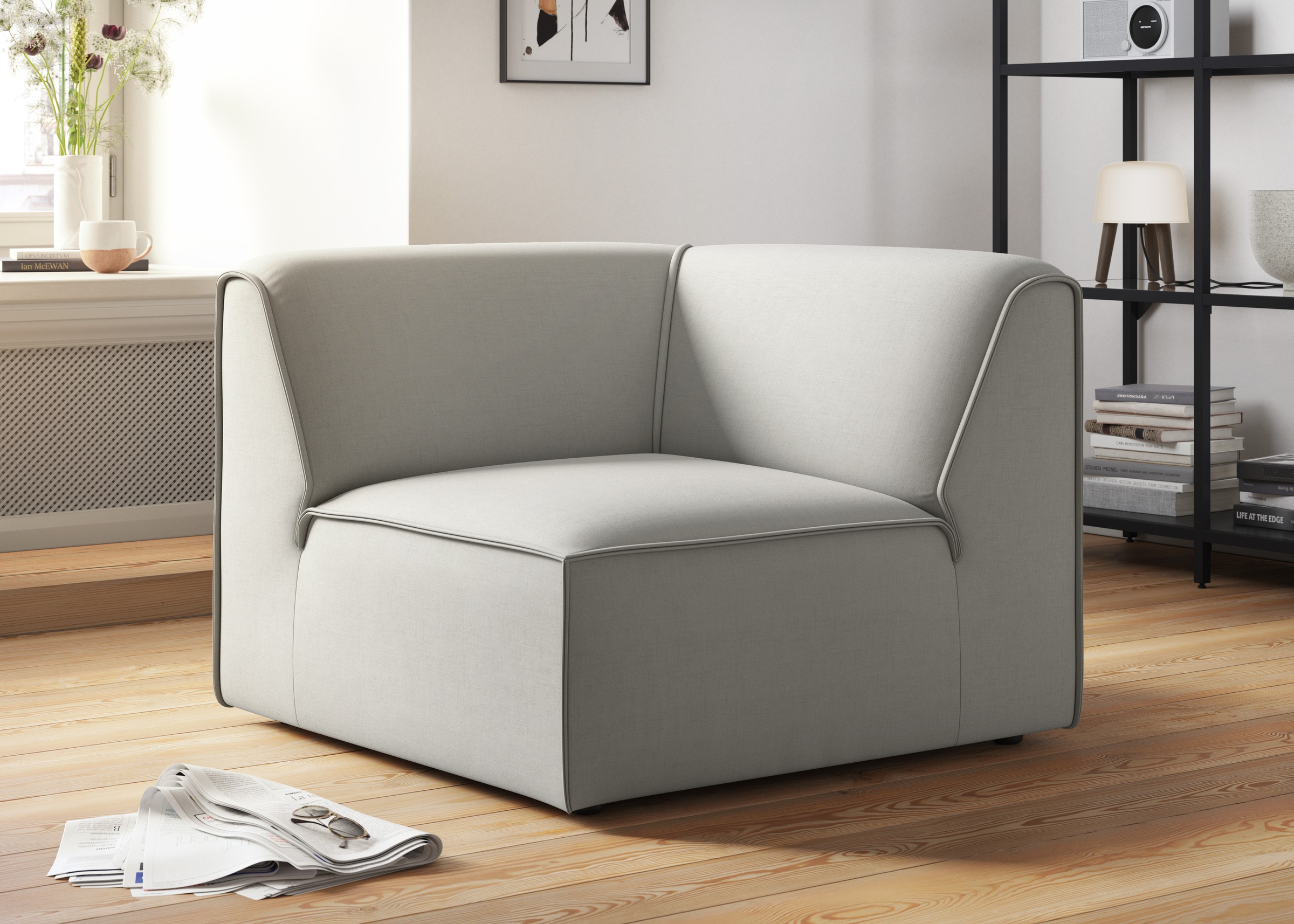 RAUM.ID Sofa-Eckelement »Merid, Sofaelement, Maße B/T/H: 97/97/46 cm«, als Modul oder separat verwendbar, für individuelle Zusammenstellung
