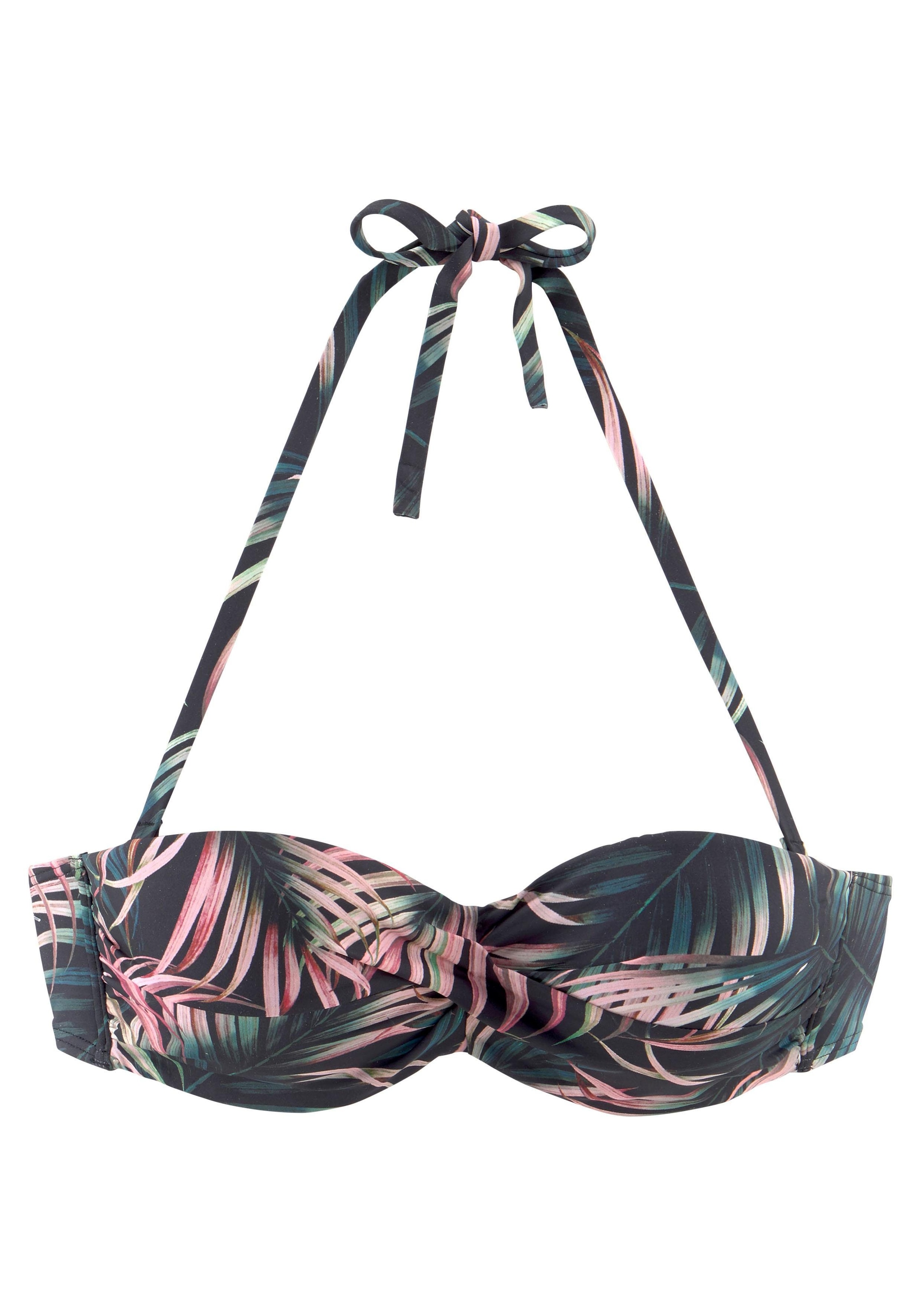 LASCANA Bügel-Bandeau-Bikini-Top »Reese«, im Palmendesign