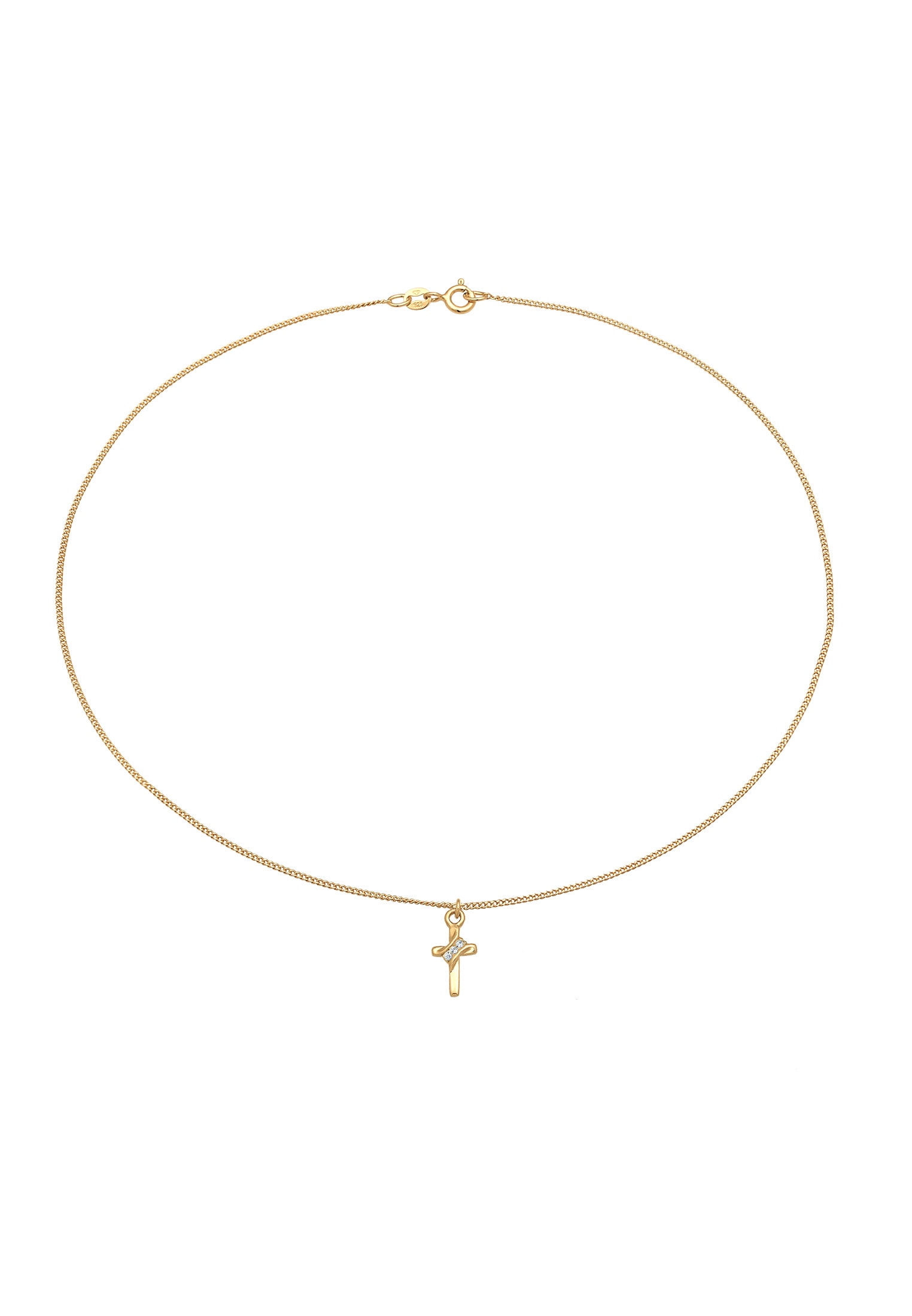 Elli Choker »Halskette Choker Kreuz Kristalle 925er Silber«