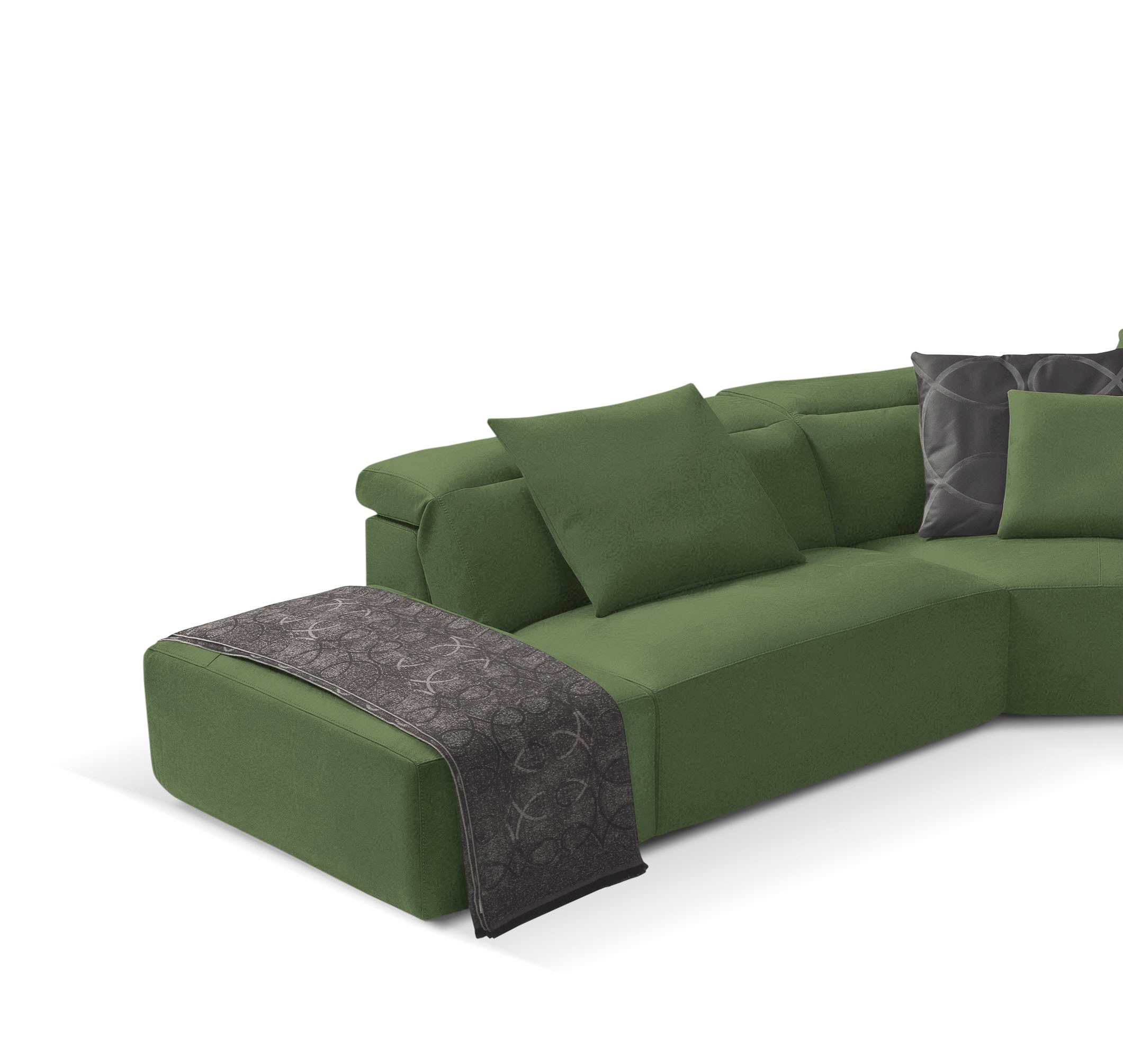 Egoitaliano Ecksofa »Beverly, extravangantes Designsofa mit erstklassigem Sitzkomfort«, wahlweise mit elektrischer Relaxfunktion, Kopfteilverstellung