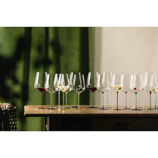Black Friday Eisch Weinglas »INSPIRE SENSISPLUS, Made in Germany«, (Set, 2  tlg., 2 Gläser im Geschenkkarton), Veredelung der farbigen Stiele in  Handarbeit, 2-teilig | BAUR