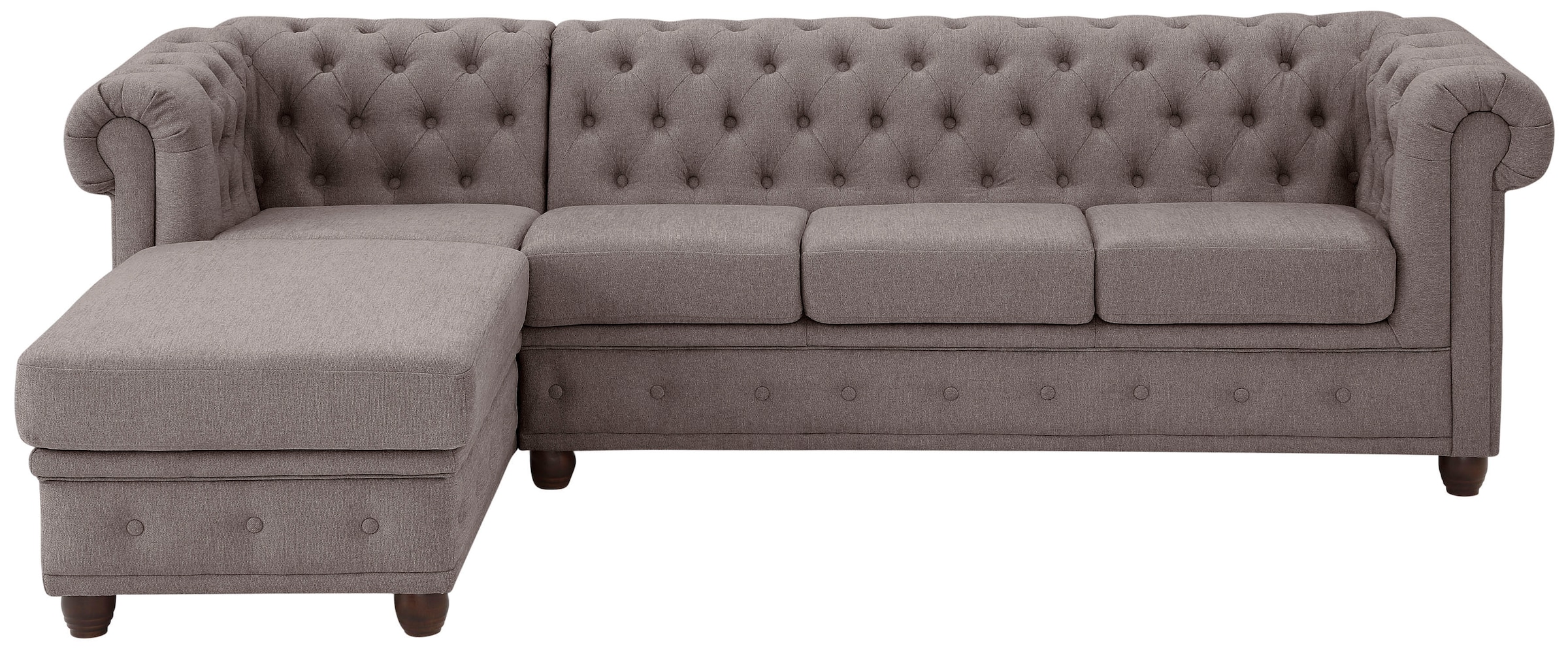 Home affaire Chesterfield-Sofa "New Castle L-Form", hochwertige Knopfheftung in Chesterfield-Design, B/T/H: 255(171/72)