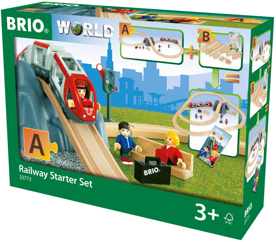 BRIO® Spielzeug-Eisenbahn »BRIO® WORLD, Eisenbahn Starter Set A«, (Set), mit Spielzeugeisenbahn; Made in Europe, FSC®- schützt Wald - weltweit