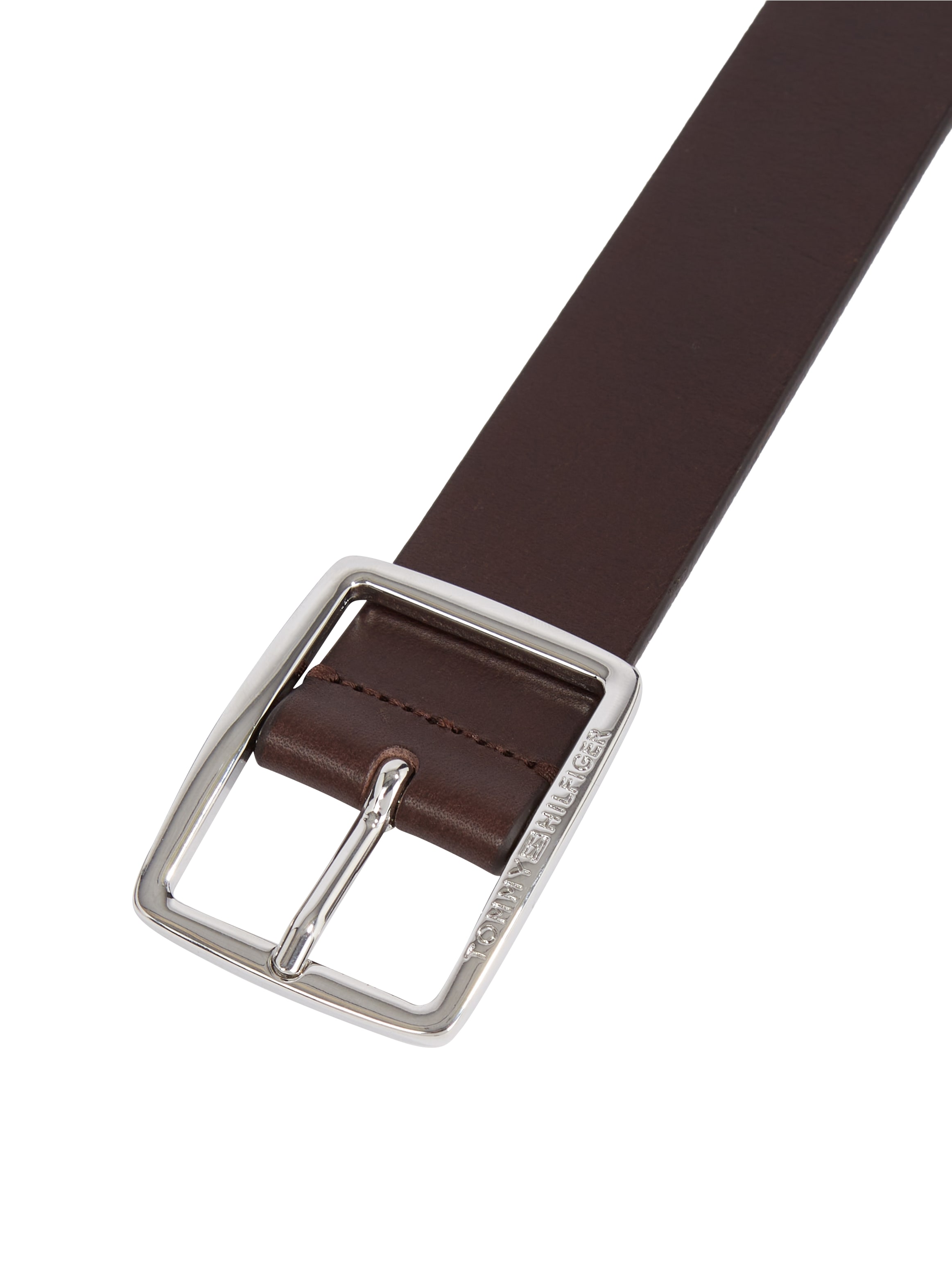 Hilfiger Ledergürtel Logo-Schnalle mit Tommy glänzender für kaufen Buckle«, BAUR »New |