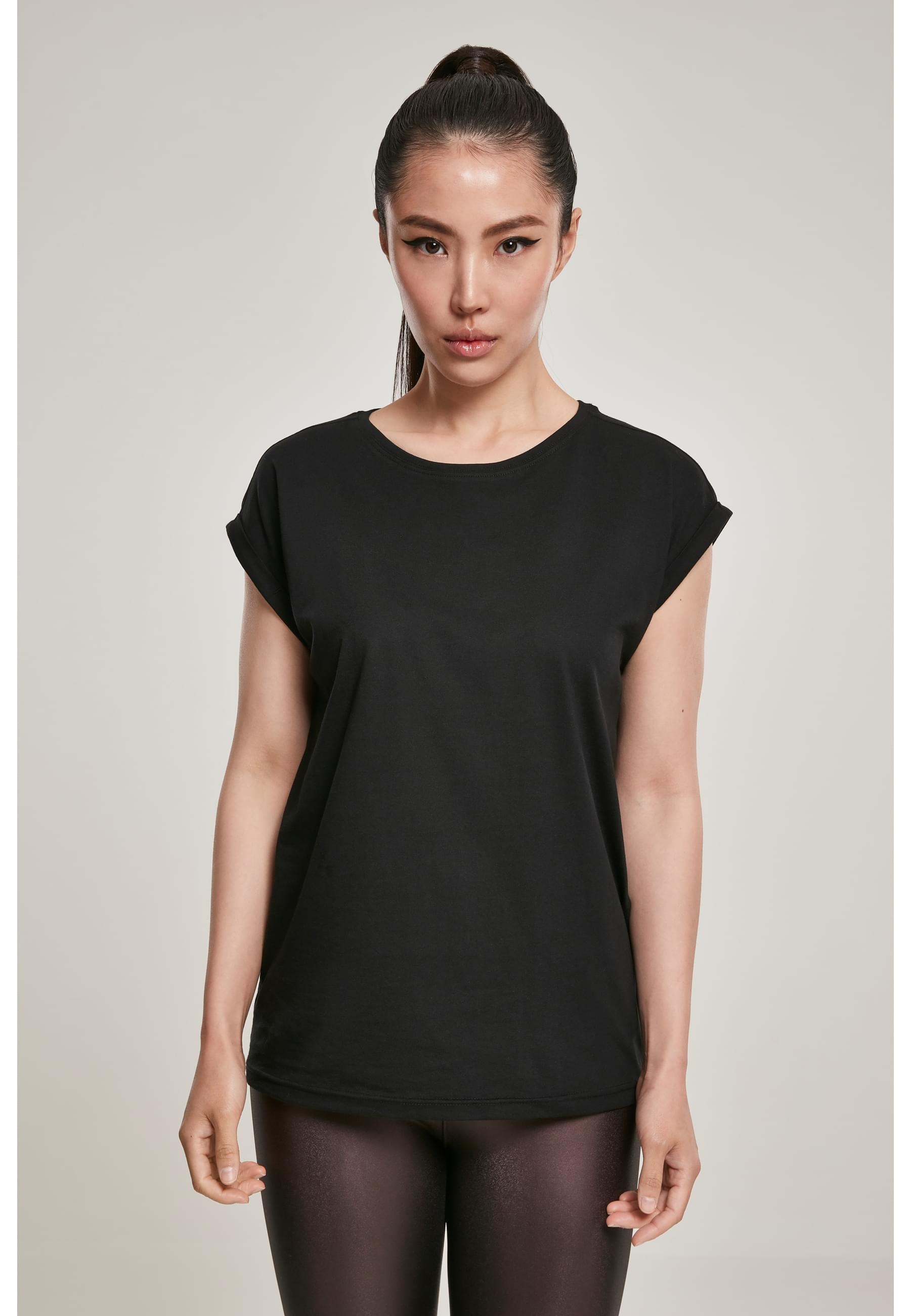 URBAN CLASSICS Kurzarmshirt »Urban Classics Damen Ladies Organic Extended Shoulder Tee«, (1 tlg.)