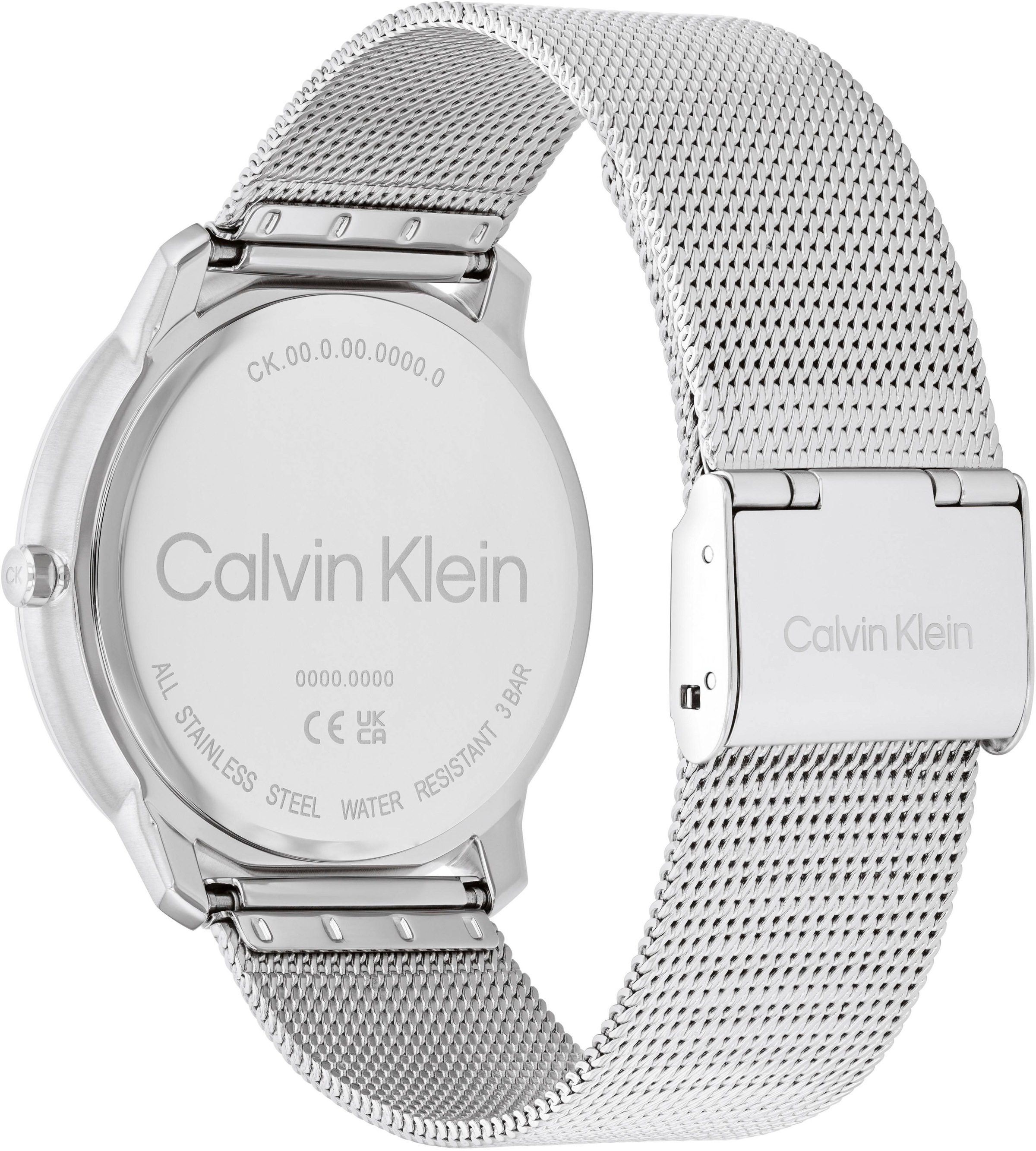 Calvin Klein Quarzuhr »CK ICONIC 40 mm«, Armbanduhr, Damenuhr, Herrenuhr, Edelstahlarmband, analog
