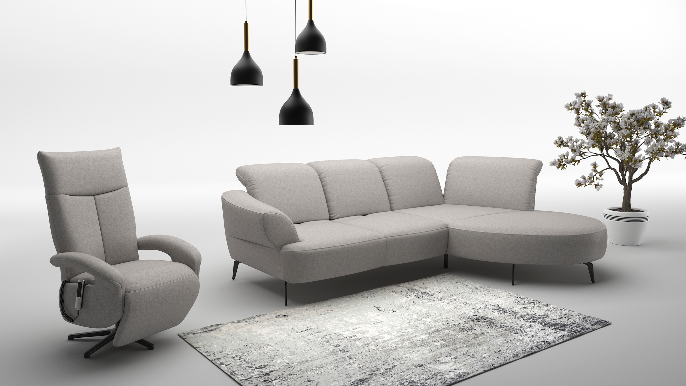 sit&more Ecksofa »Dance«, inkl.System Click&Seat und Sitztiefenverstellung