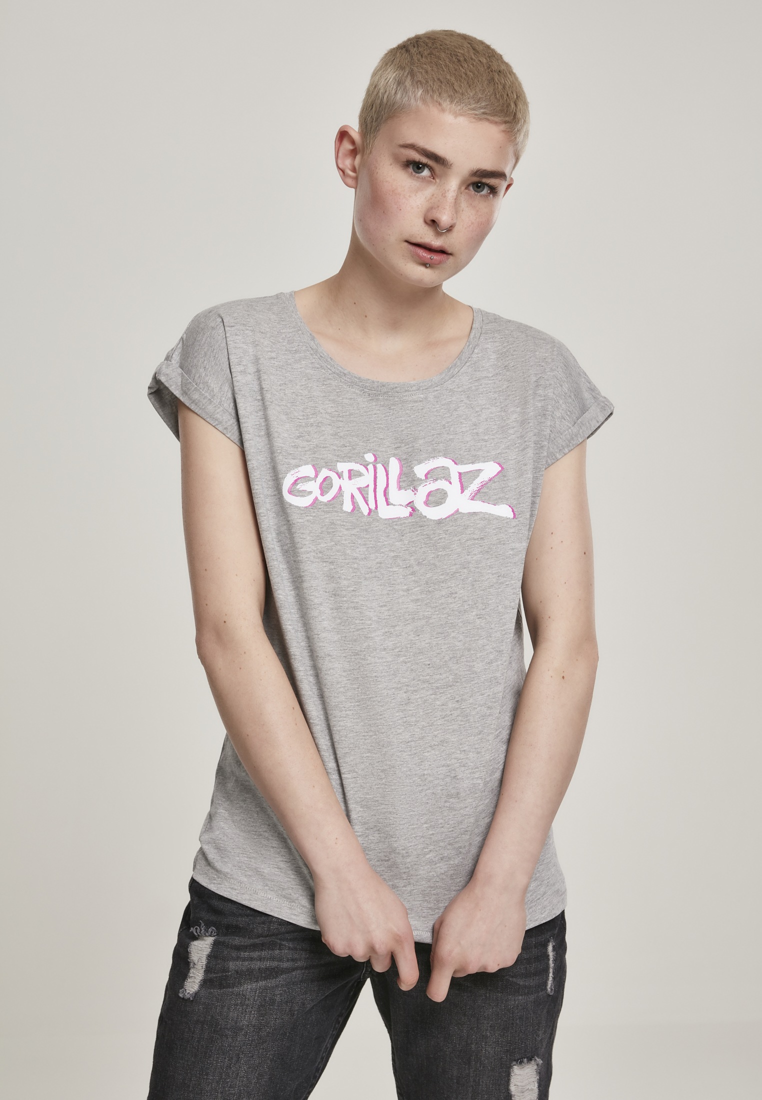 Merchcode Kurzarmshirt »Merchcode Damen Ladies Gorillaz Logo Tee«, (1 tlg.)