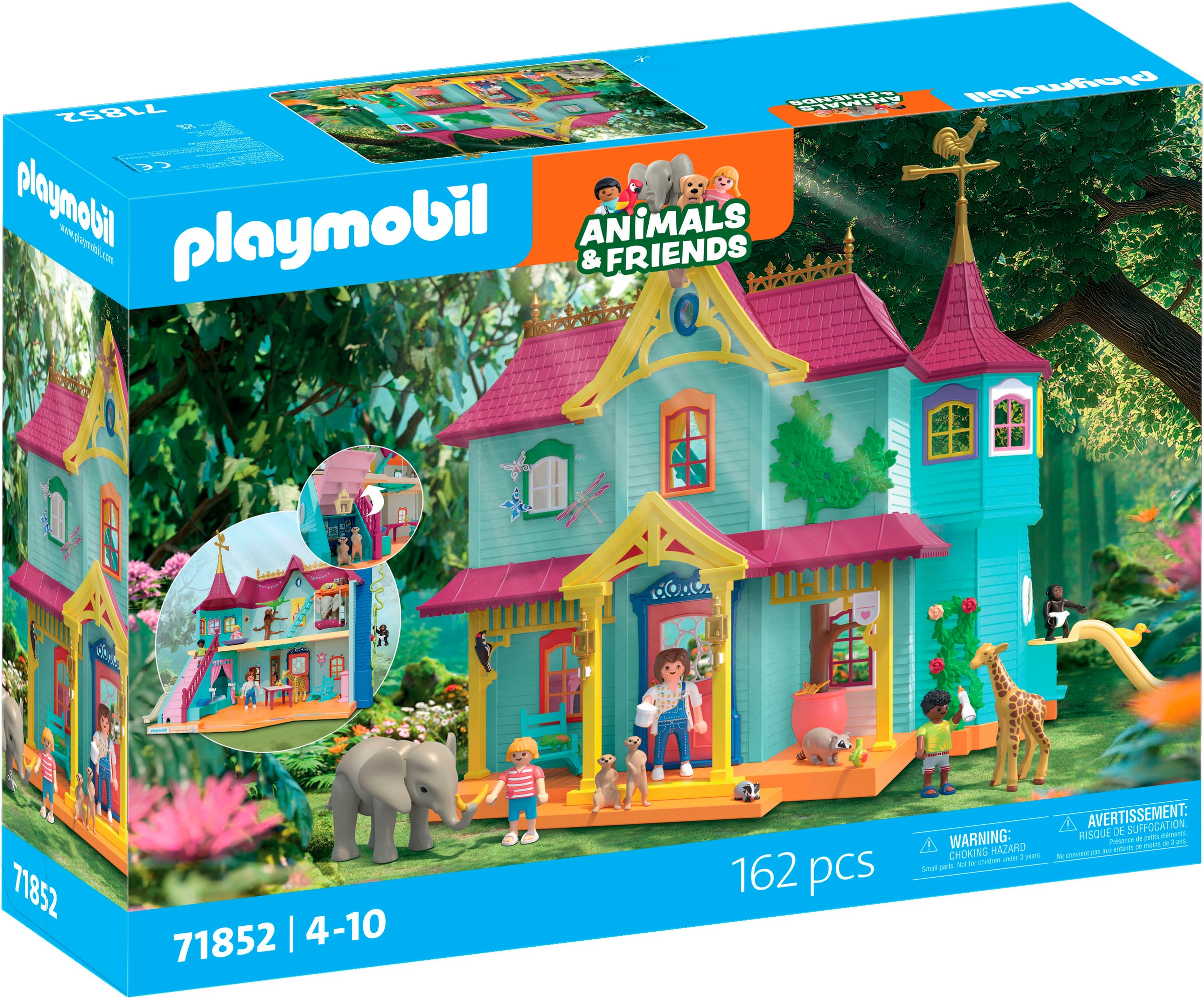 Playmobil® Konstruktions-Spielset »Kunterbunte Tiervilla (71852), Animals & Friends«, (162 St.), Made in Germany