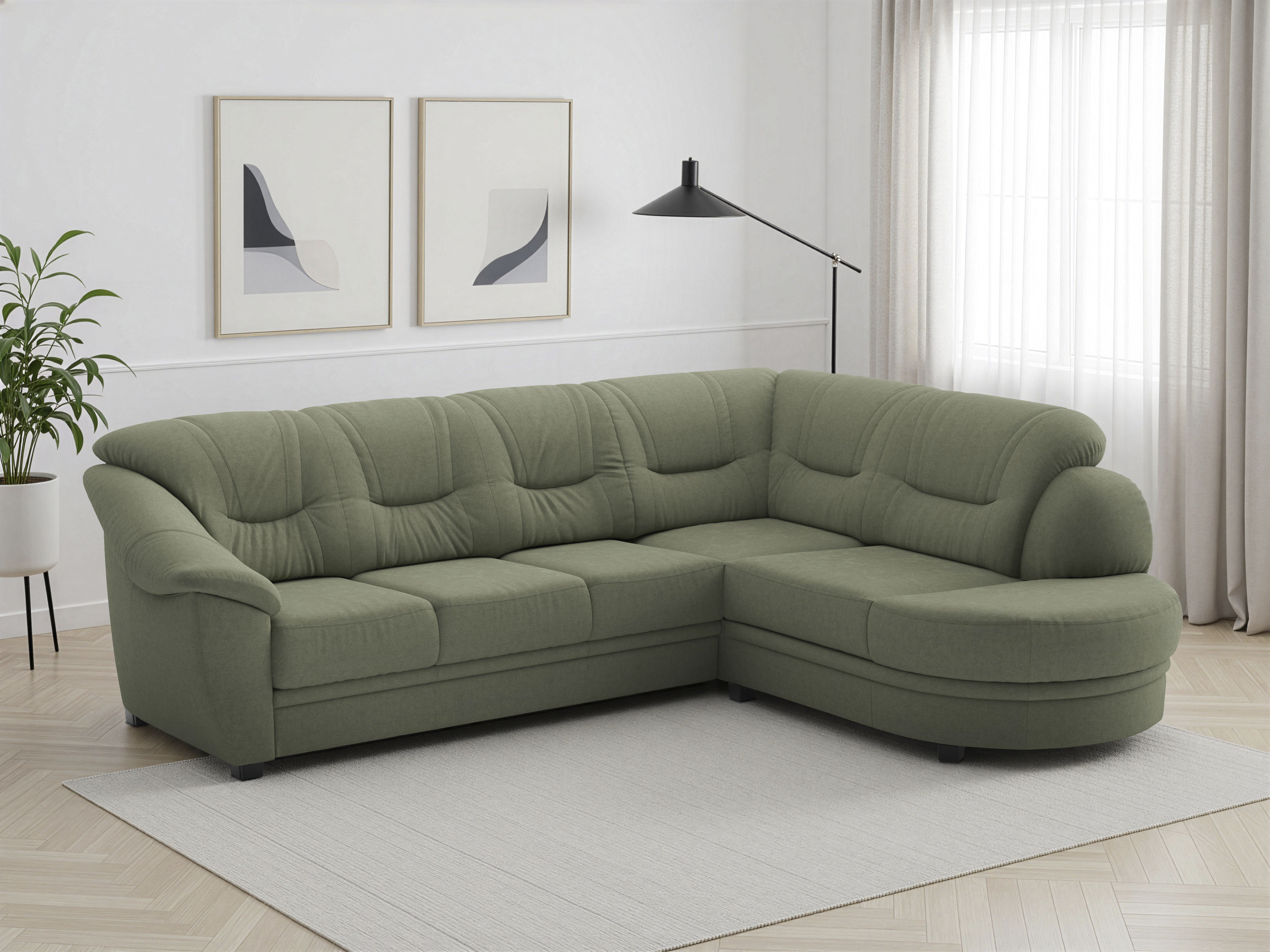 sit&more Ecksofa "Savona L-Form, B: 267 cm, Couch mit Federkern, Komfortsitzhöhe 46 cm" optional mit Schlaffunktion