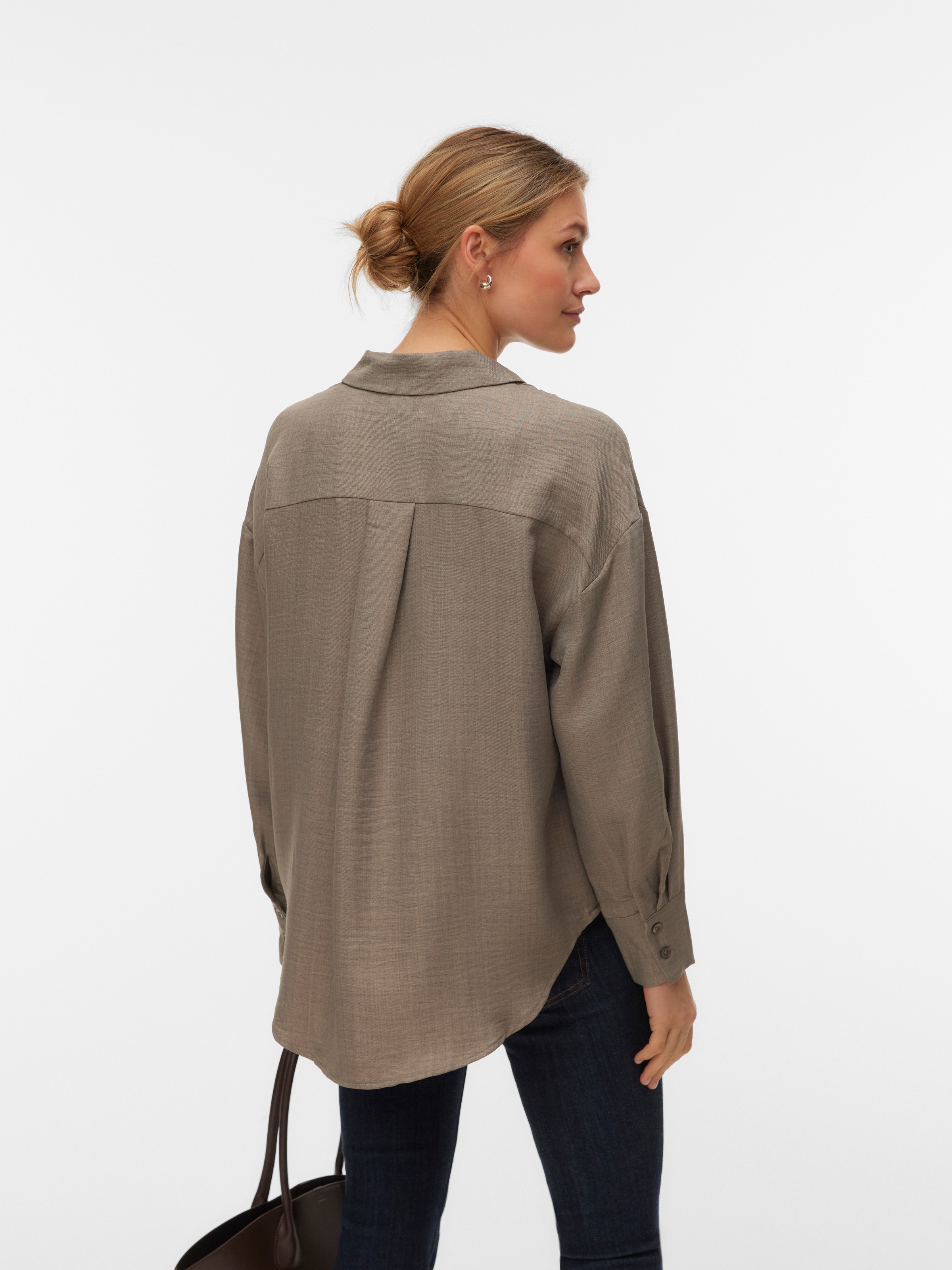 Vero Moda Langarmbluse "VMMELANEY QUEENY LS SHIRT WVN NOOS" Kunstfaser, loo günstig online kaufen