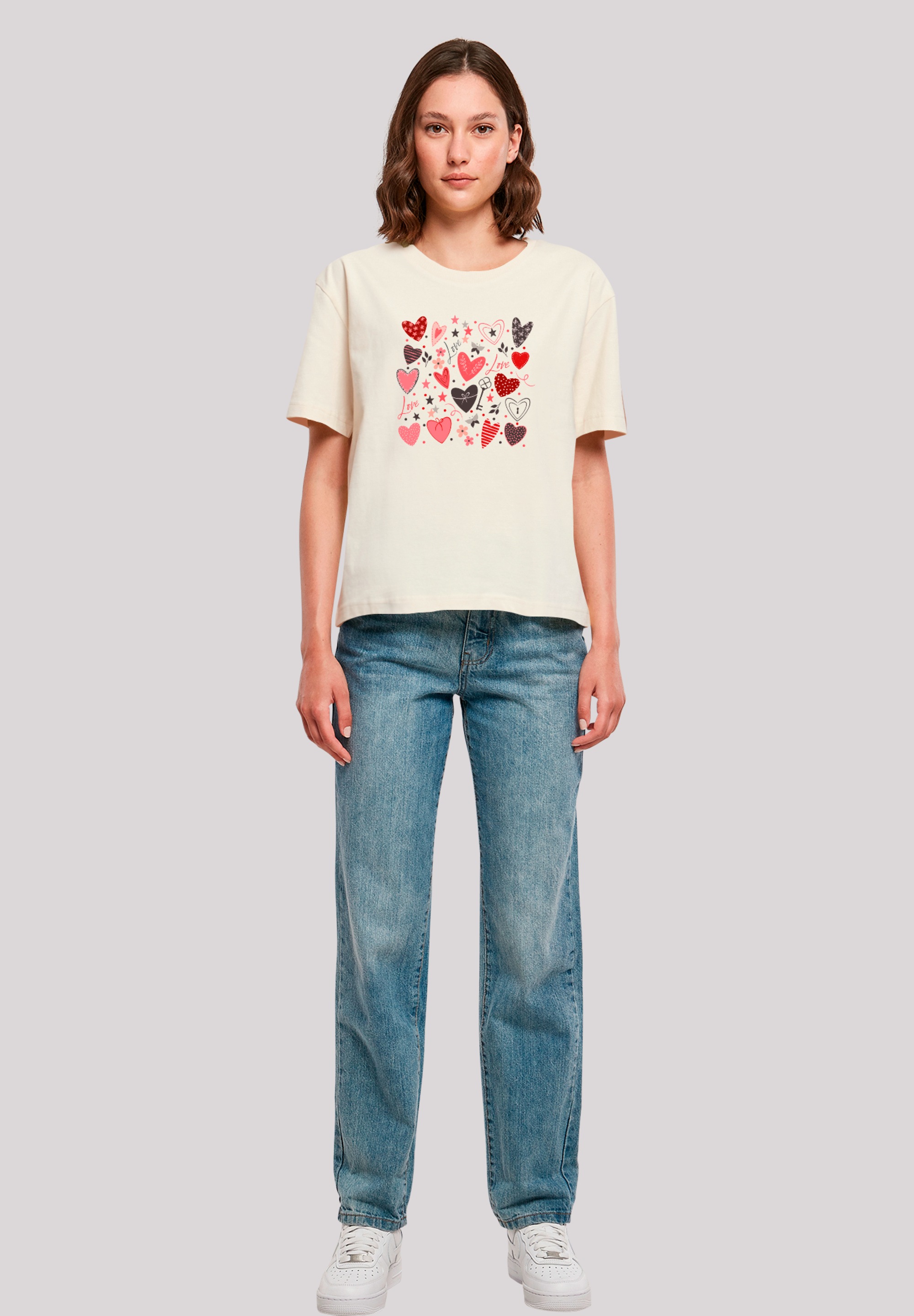 F4NT4STIC T-Shirt »Cute Herzen Variety Valentinstag«, Premium Qualität