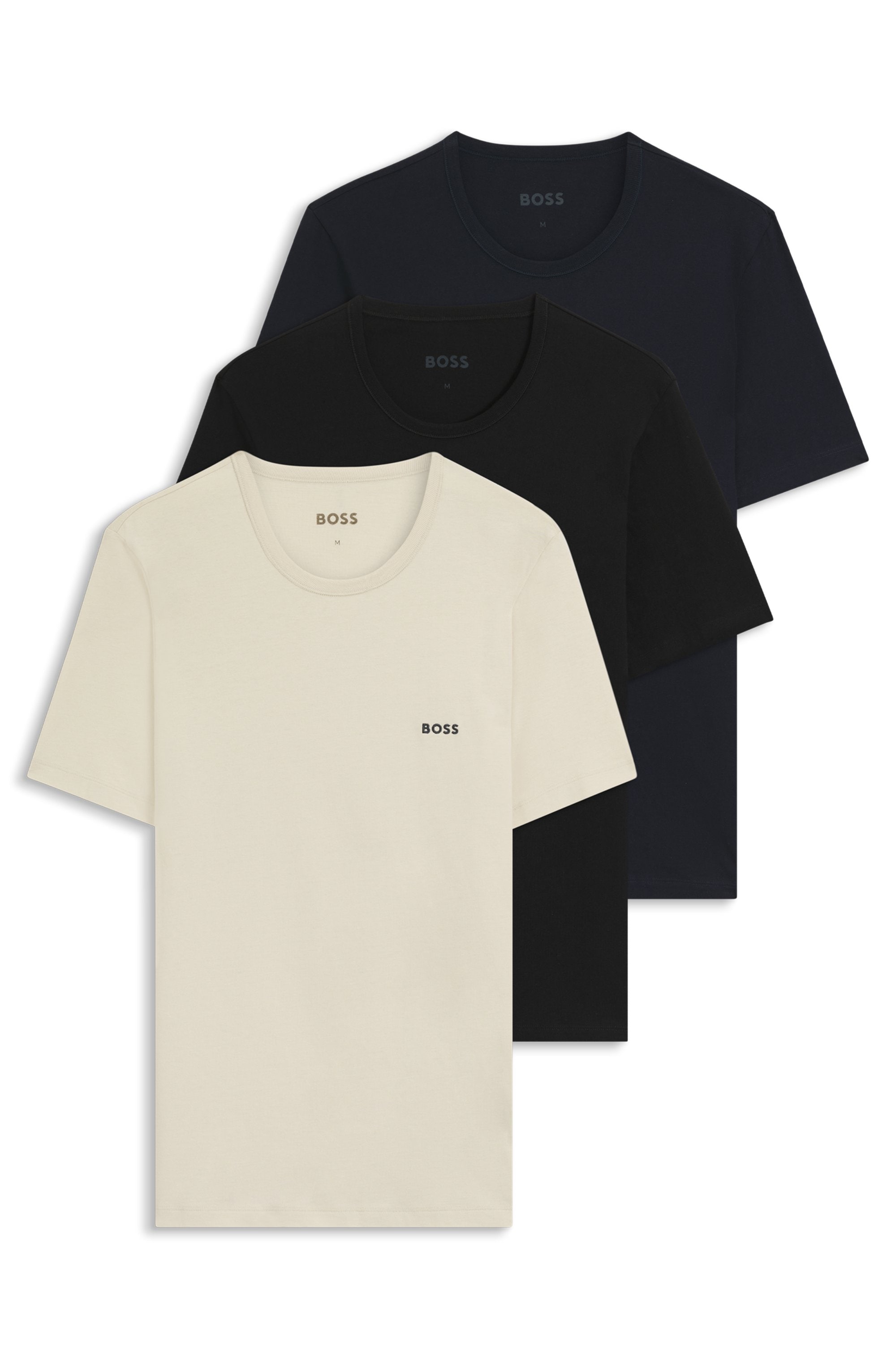 BOSS T-Shirt "TShirtRN 3P Classic" Packung, 3 tlg. mit BOSS Stickerei günstig online kaufen