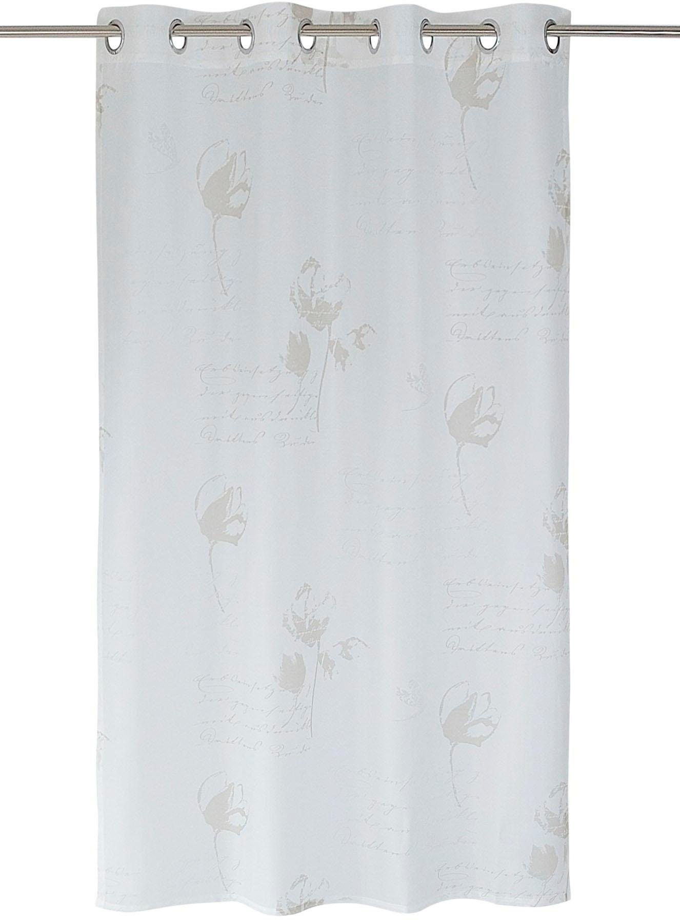 Kutti Vorhang »Nizza«, (1 St.), Gardine, Ausbrenner, halbtransparent,  offwhite, floral bedruckt auf Rechnung | BAUR