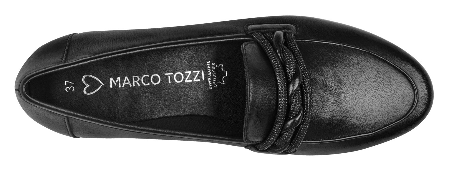 MARCO TOZZI Slipper, Blockabsatz, Loafer, Businessschuh, Schlupfschuh mit Zierriegel