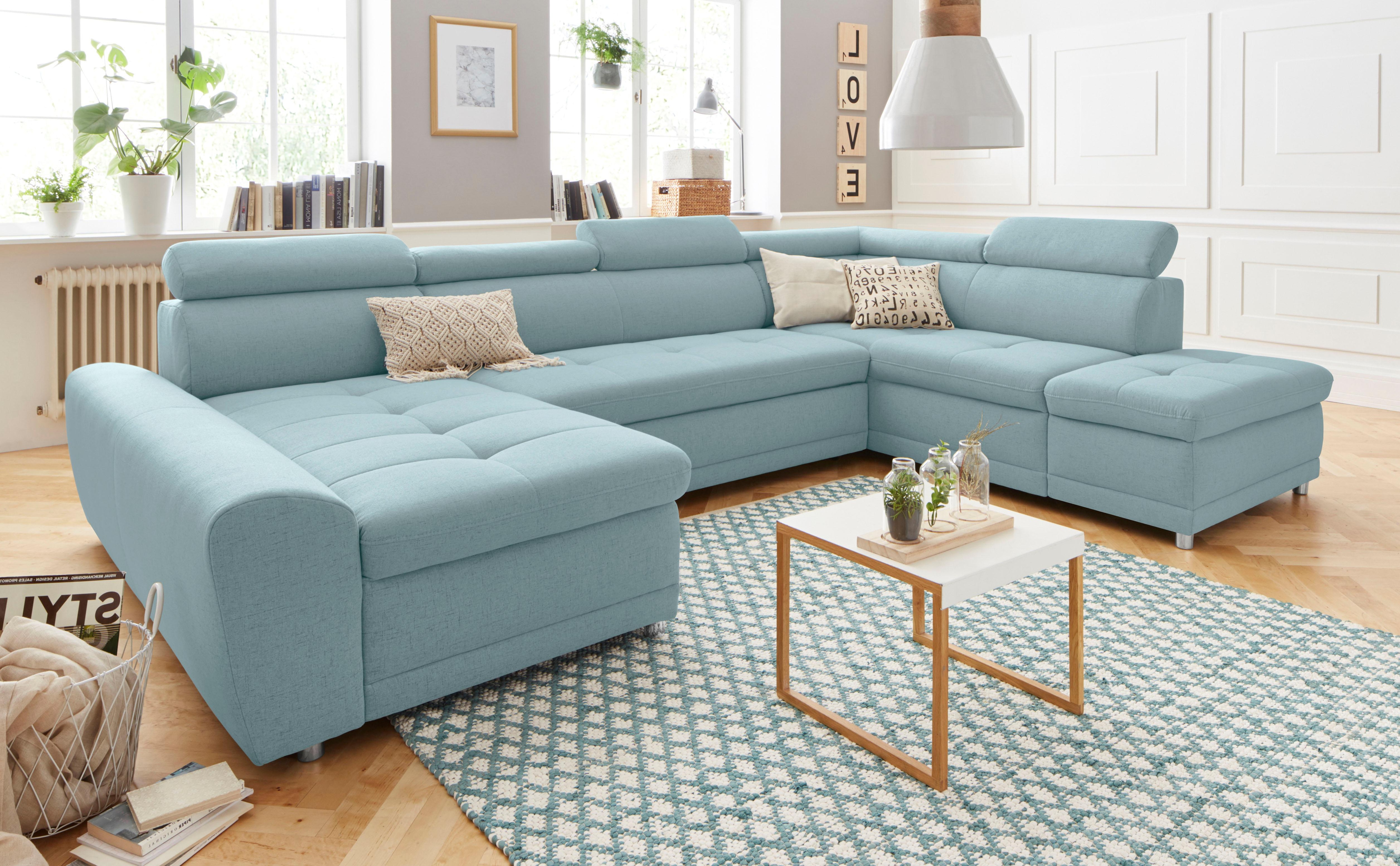 sit&more Wohnlandschaft "Riva U-Form" wahlweise mit Schlaffunktion