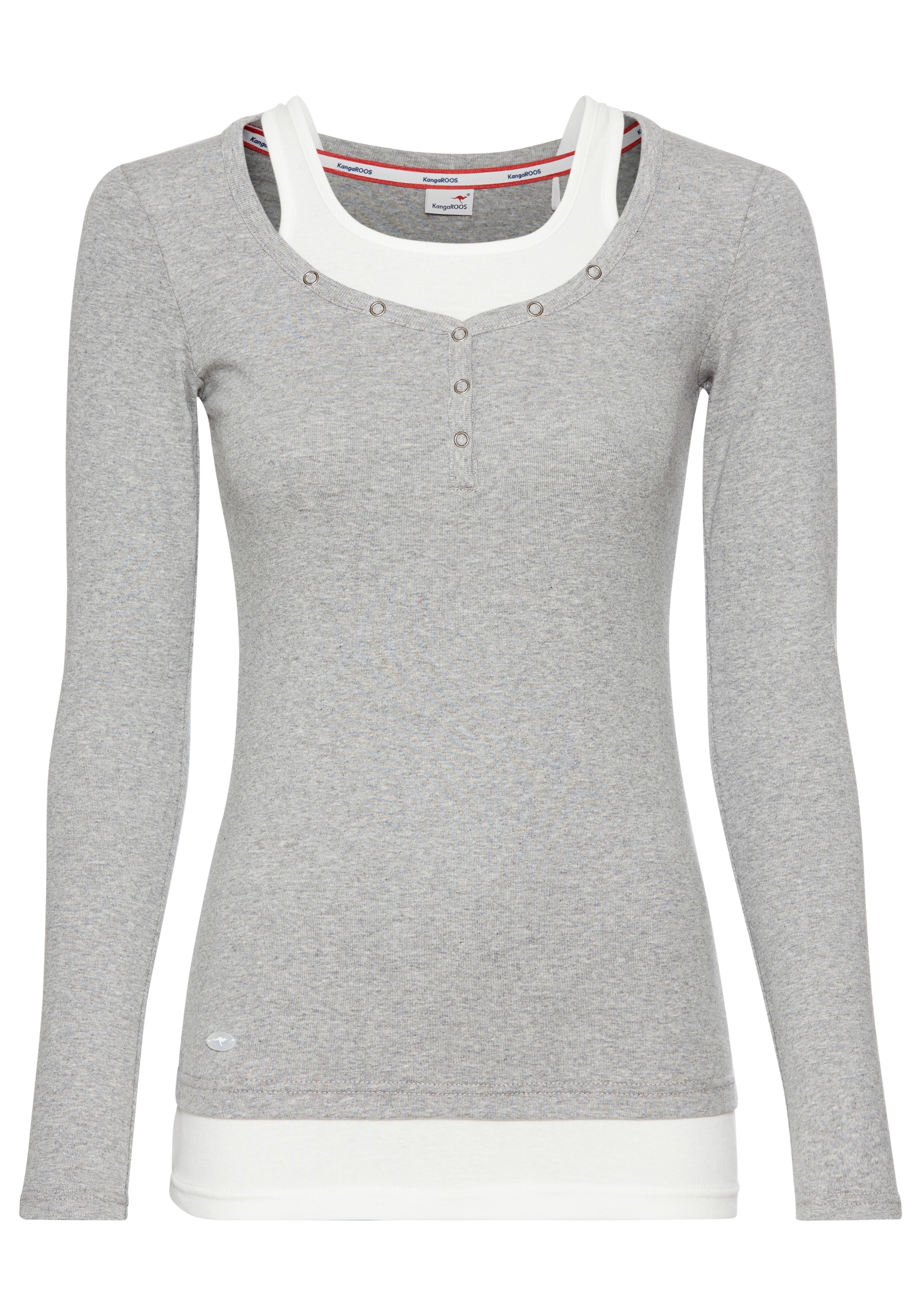 KangaROOS 2-in-1-Langarmshirt, in Lagenoptik