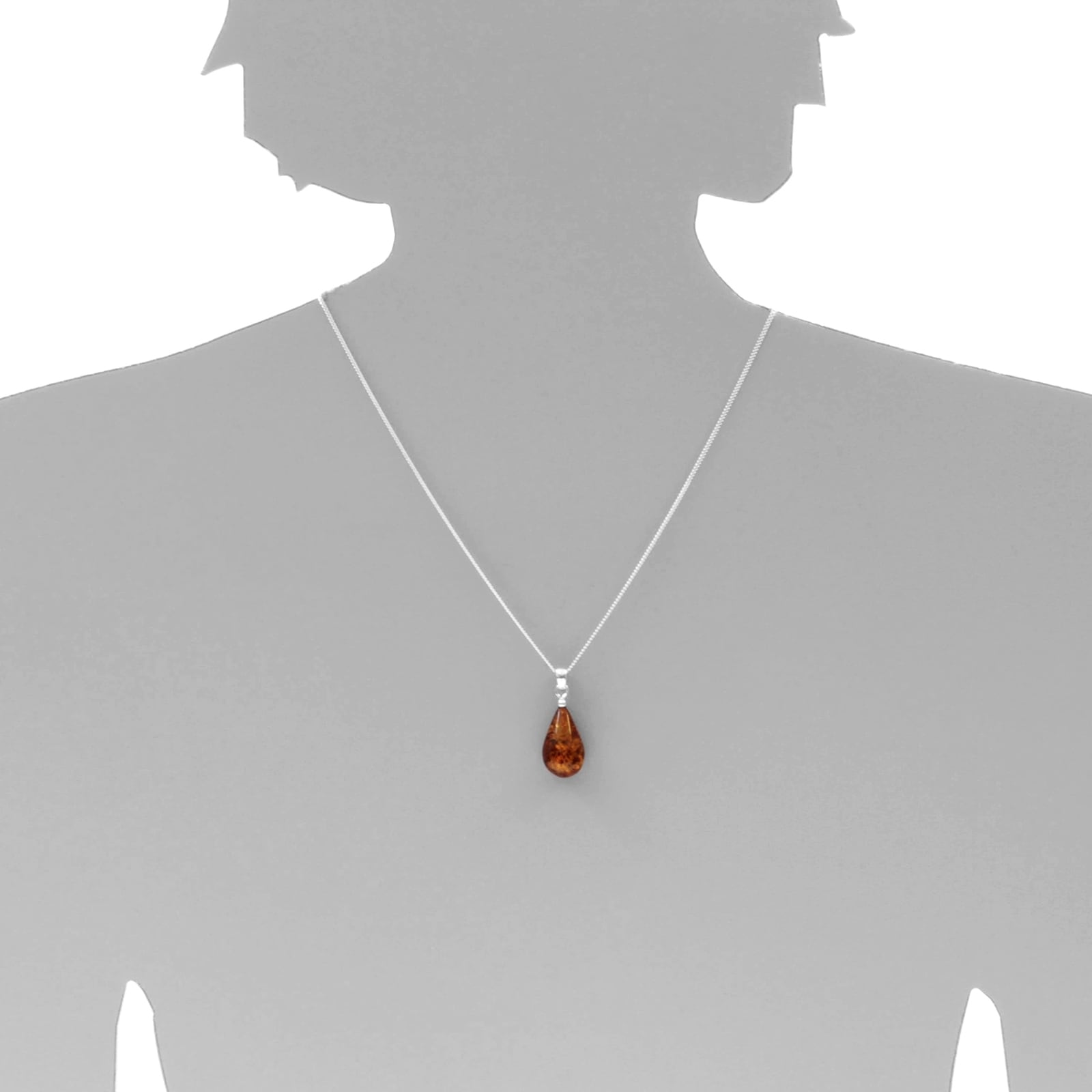 OSTSEE-SCHMUCK Kette mit Anhänger »Ostsee-Schmuck Kette mit Anhänger Tropfen ca. 20 mm lang«, (2 tlg.)