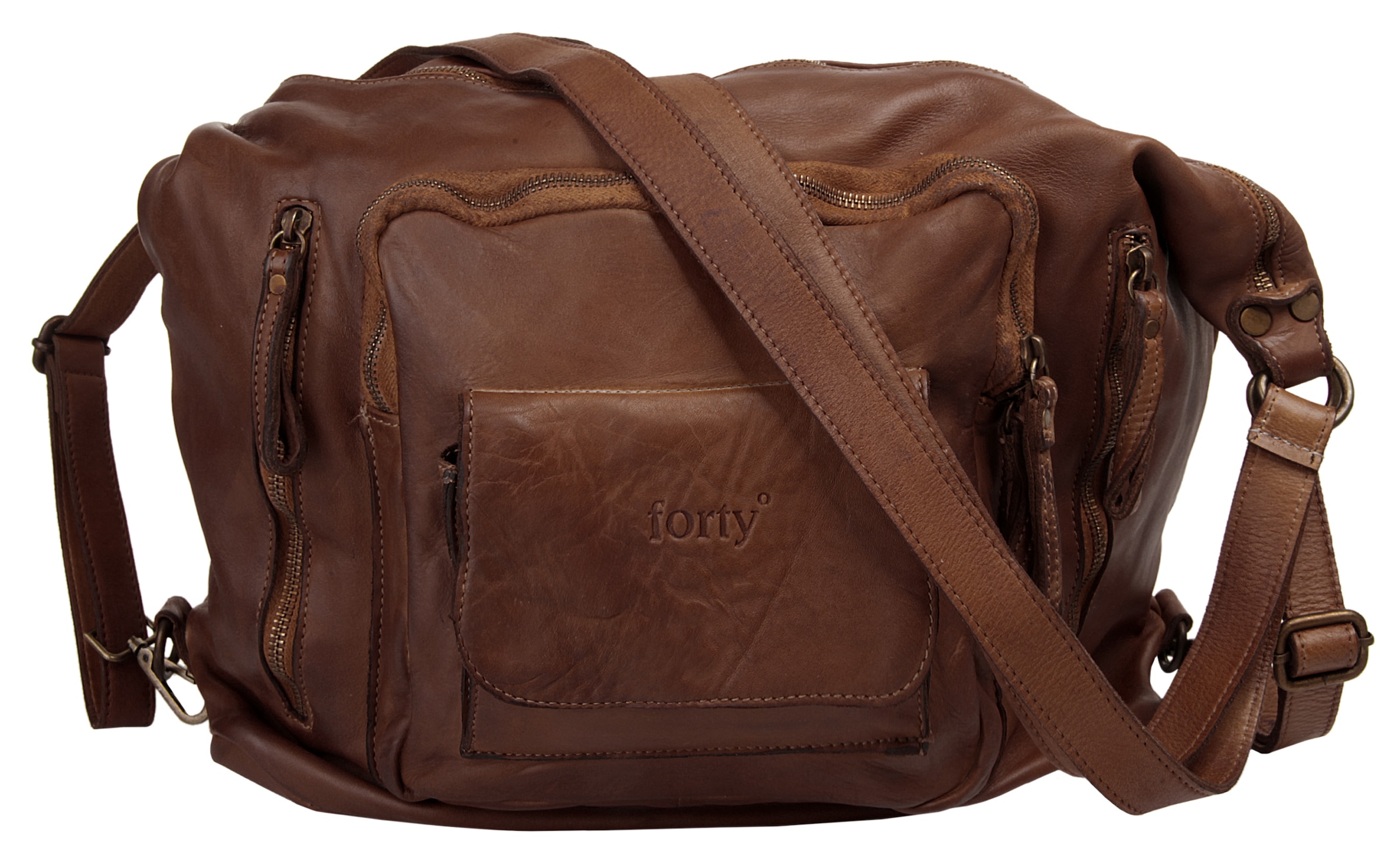 forty° Cityrucksack, echt Leder, Made in Italy