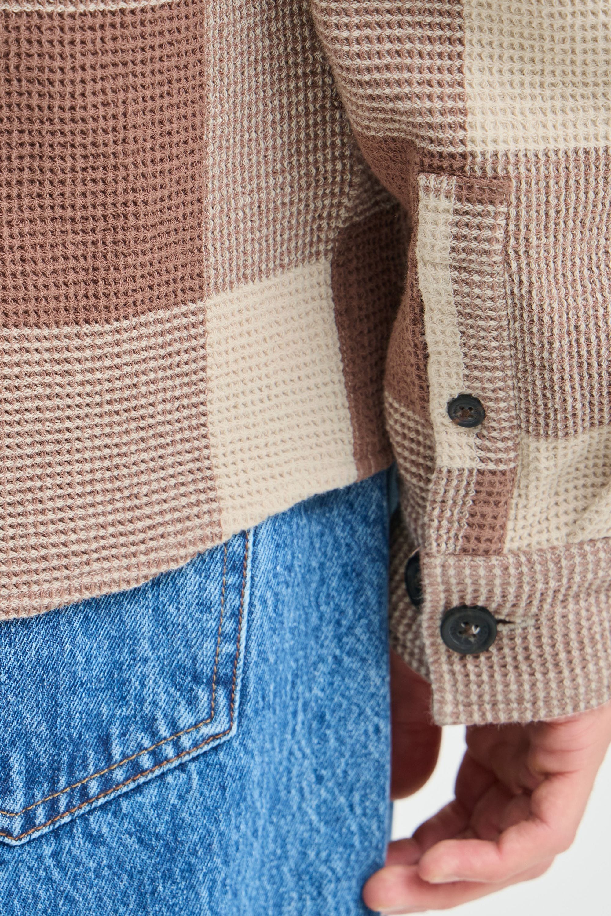 !Solid Langarmhemd »Langarmhemd SDOLIVER WAFFLE CHECK«