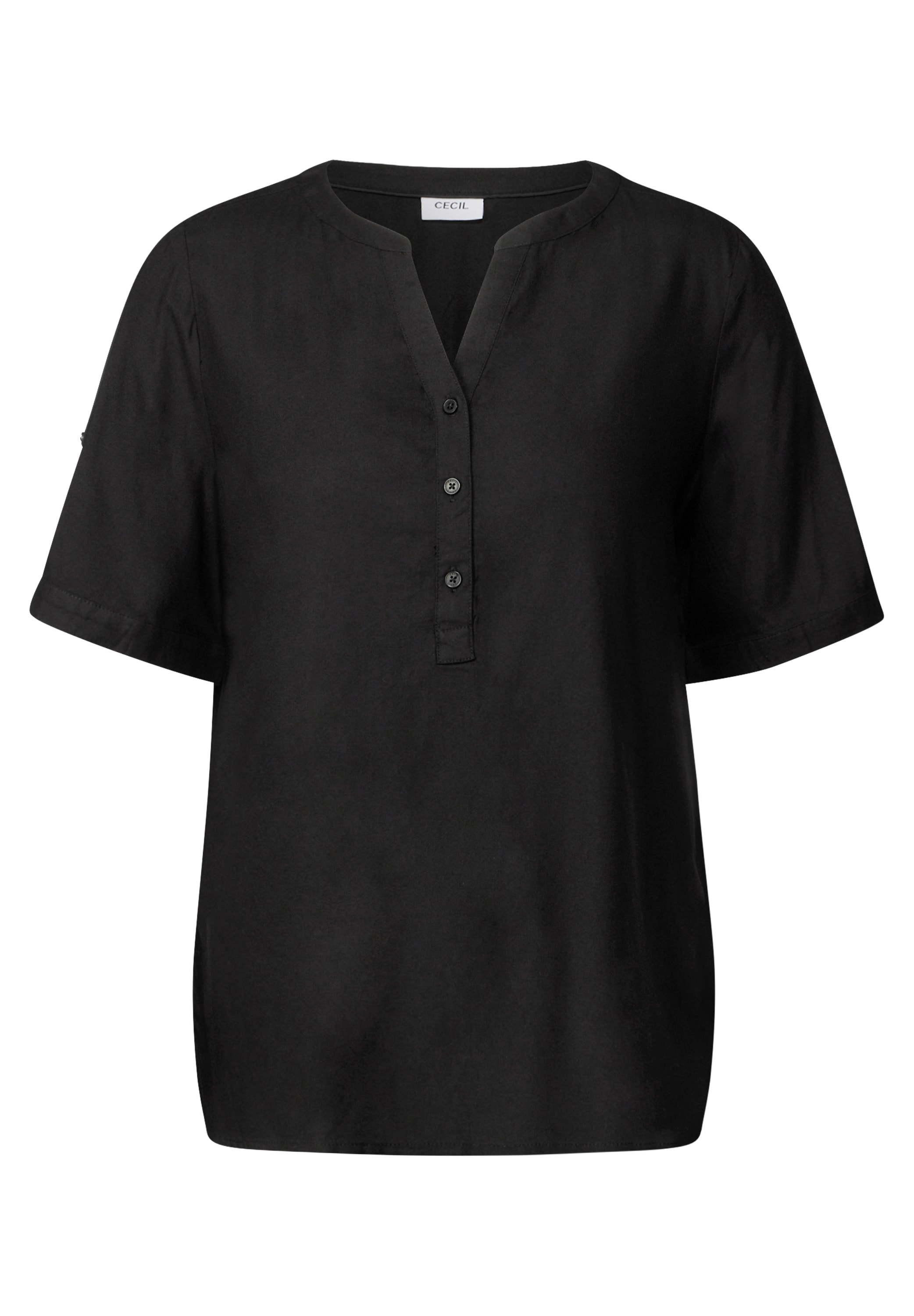 Cecil Shirtbluse, mit geschlitztem Rundhalsausschnitt