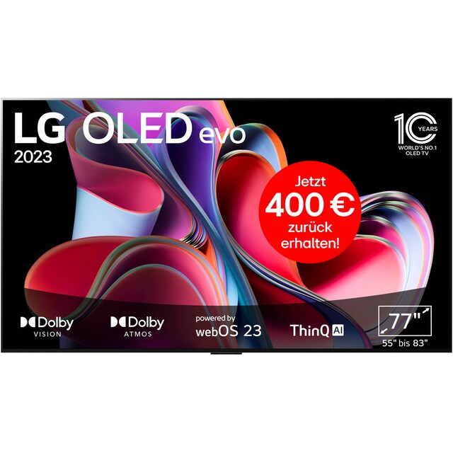 LG OLED-Fernseher »OLED77G39LA«, 195 cm/77 Zoll, 4K Ultra HD, Smart-TV, OLED  evo-bis zu 120 Hz-α9 Gen6 4K AI-Prozessor-Dolby Vision & Dolby Atmos-Brightness  Booster Max | BAUR