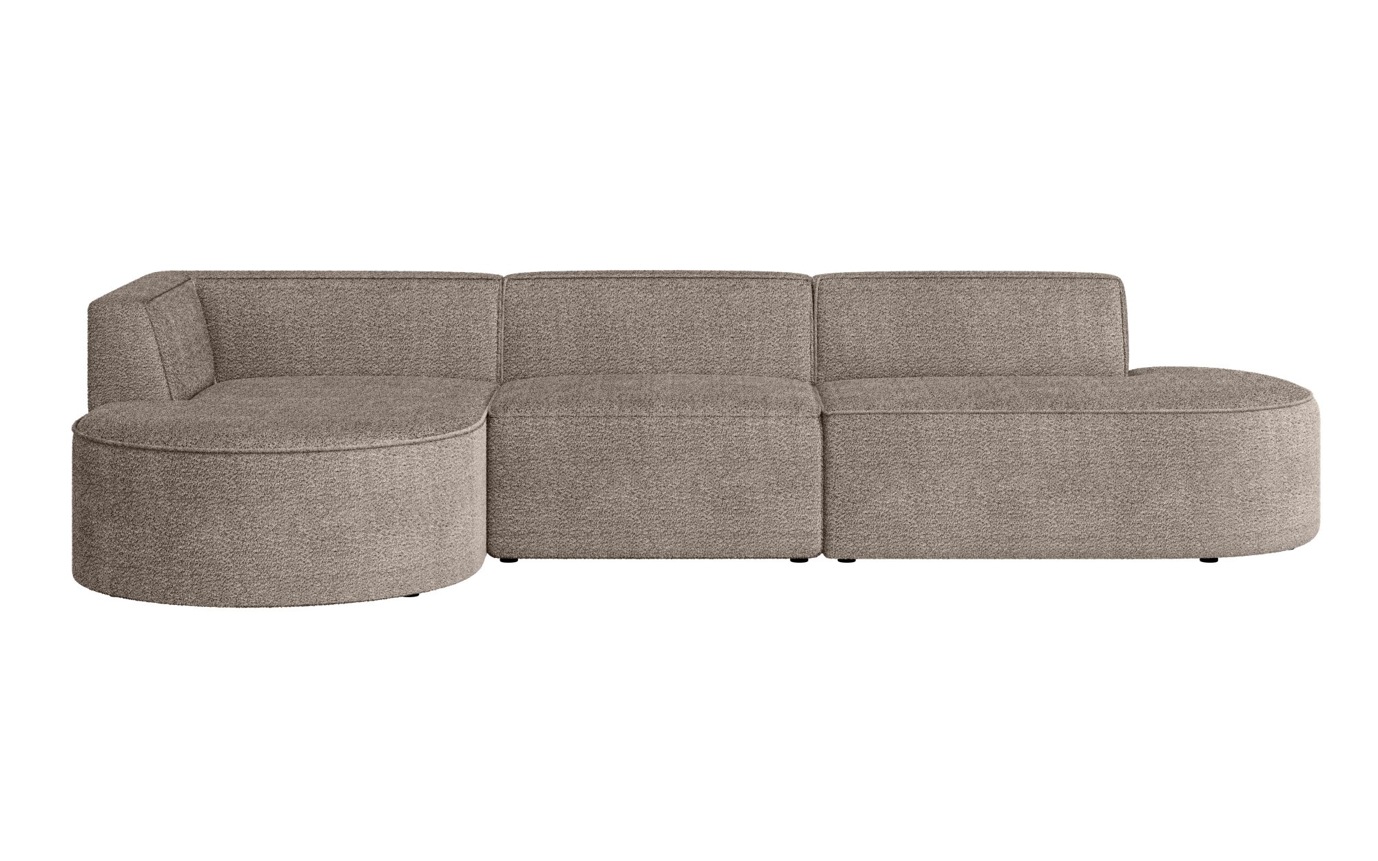 andas Ecksofa »Ecksofa EIVIND mit Ottomane rechts/links, Maße: B/H/T 343/159/72 cm«, L-Form mit Wellenunterfederung, auch in Feincord und Bouclé