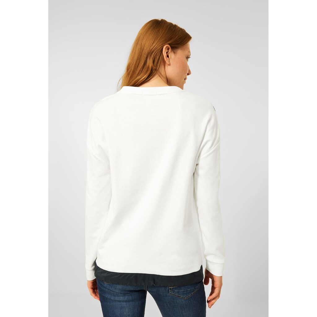 Damenmode Shirts & Sweatshirts Cecil Sweatshirt, mit Blumenmotiv creme Damenmode Shirts & Sweatshirts Cecil Sweatshirt, mit Blumenmotiv creme
