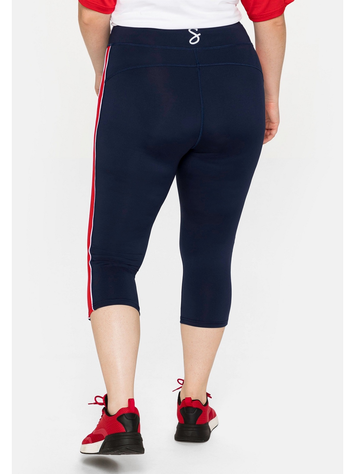 Sheego Sporthose »Große Größen«, aus Funktionsmaterial, mit Kontraststreifen