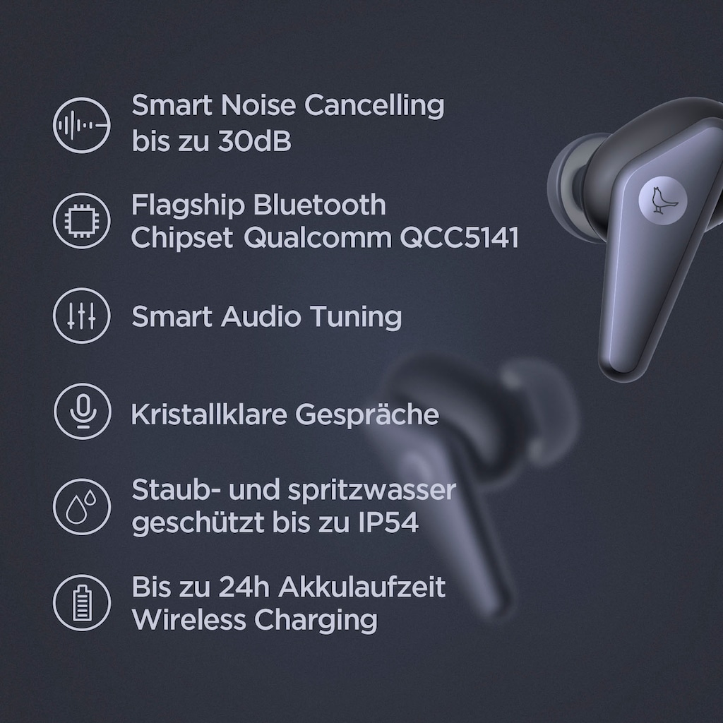 Libratone wireless In-Ear-Kopfhörer »AIR+ (2nd Gen)«, Bluetooth, SmartSound-Noise-Cancelling-True Wireless-Geräuschisolierung