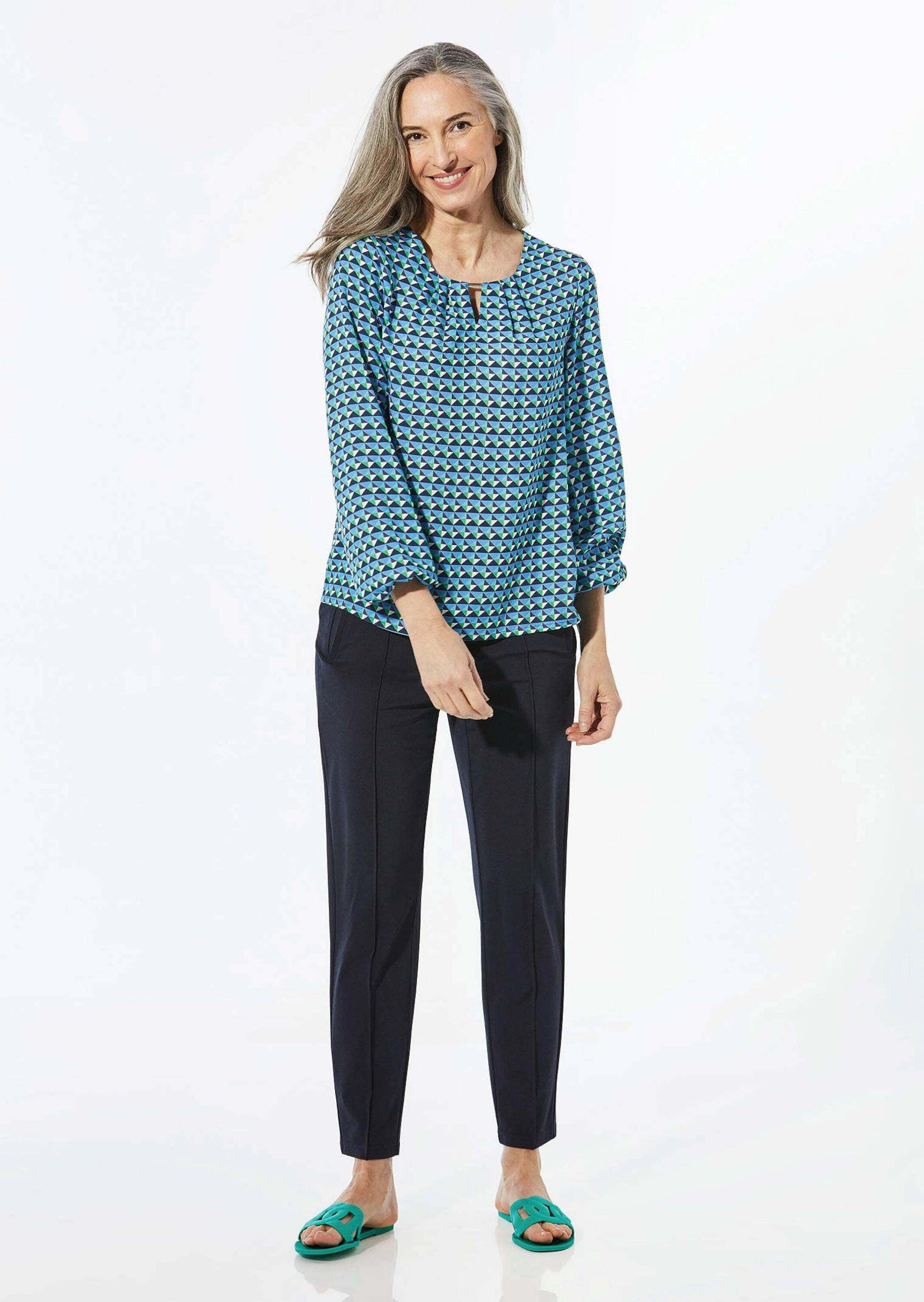 GOLDNER Kurzarmbluse »Druckbluse aus reiner Viskose«