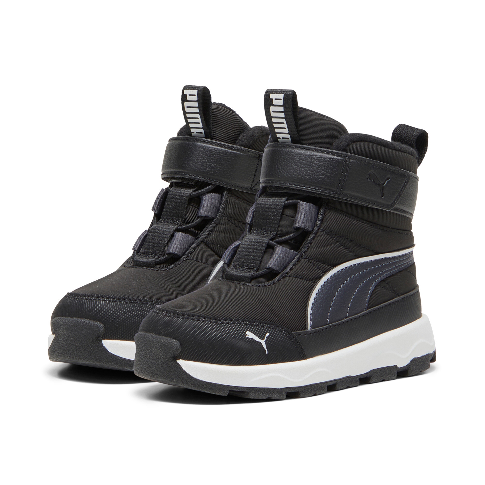 PUMA Winterboots "EVOLVE BOOT AC+ INF" knöchelhohe Form, elastische Schnürsenkel, Klettverschluss