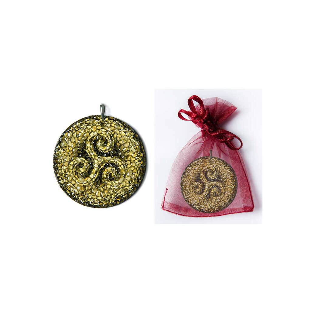 Adelia´s Amulett »Anhänger 925 Silber Bernstein Talisman«, Triskelion - Spiritualität und Entwicklung
