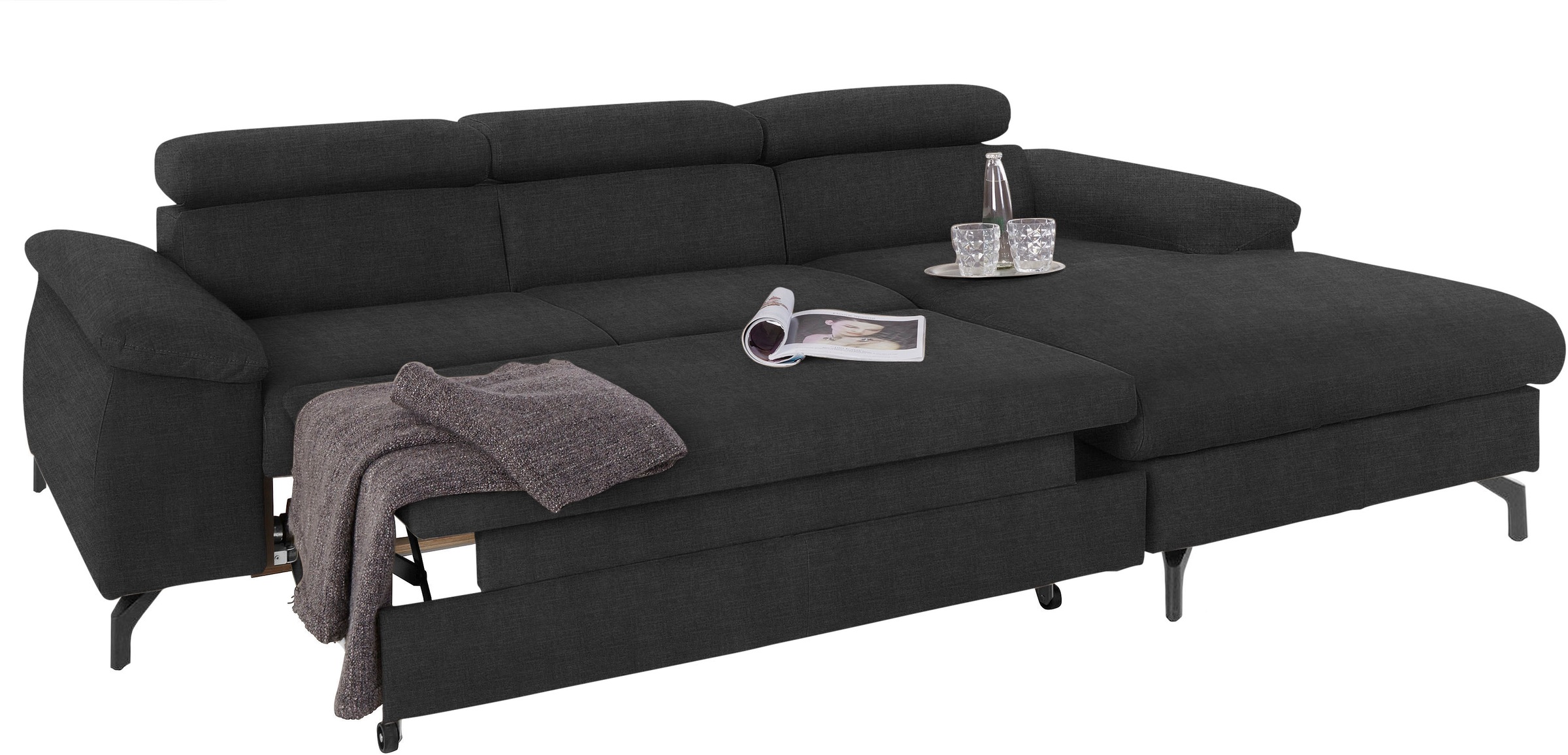 COTTA Ecksofa »Kitty L-Form«, mit Kopfteilverstellung, wahlweise mit Bettfunktion & Bettkasten