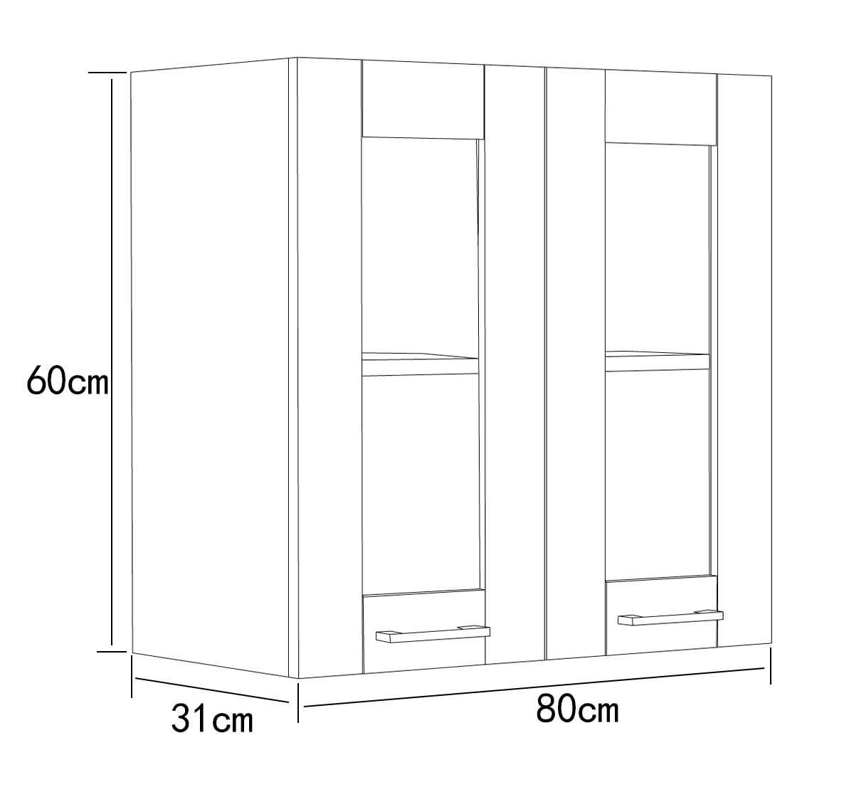 VCM Hängeschrank »Küchenschrank B. 80 cm Hängeschrank Küche Colura«