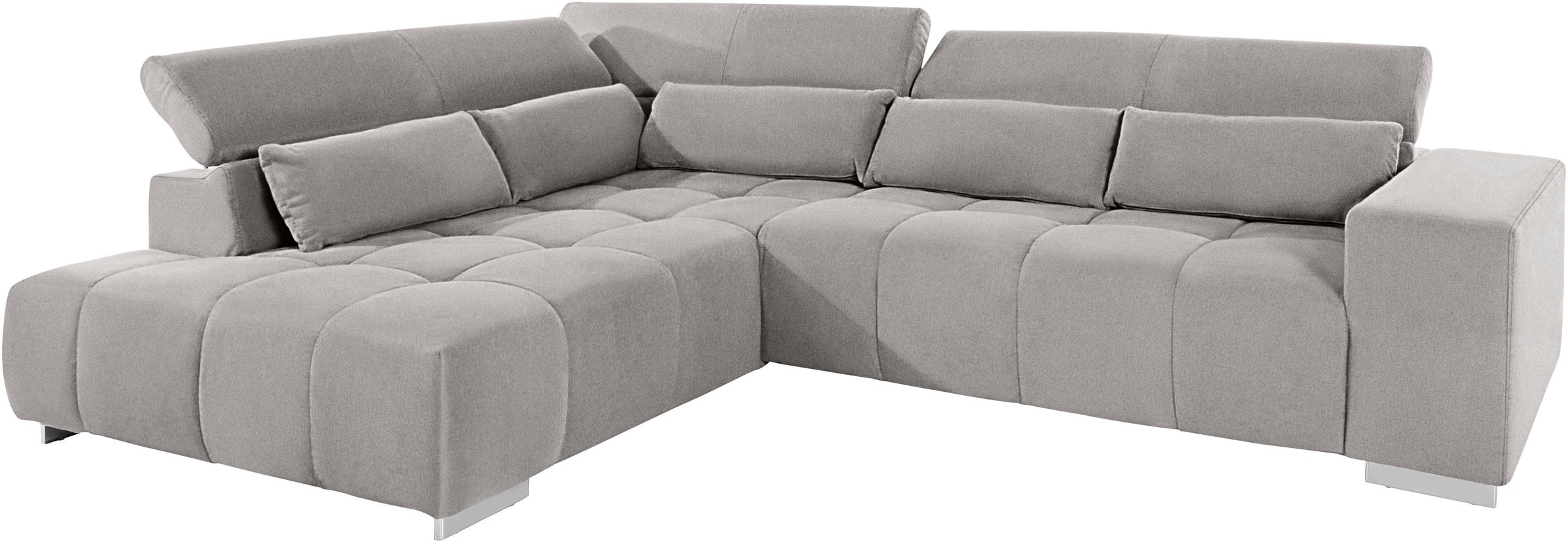 COTTA Ecksofa »Orion L-Form«, mit Kopfteilverstellung & 5 Nierenkissen
