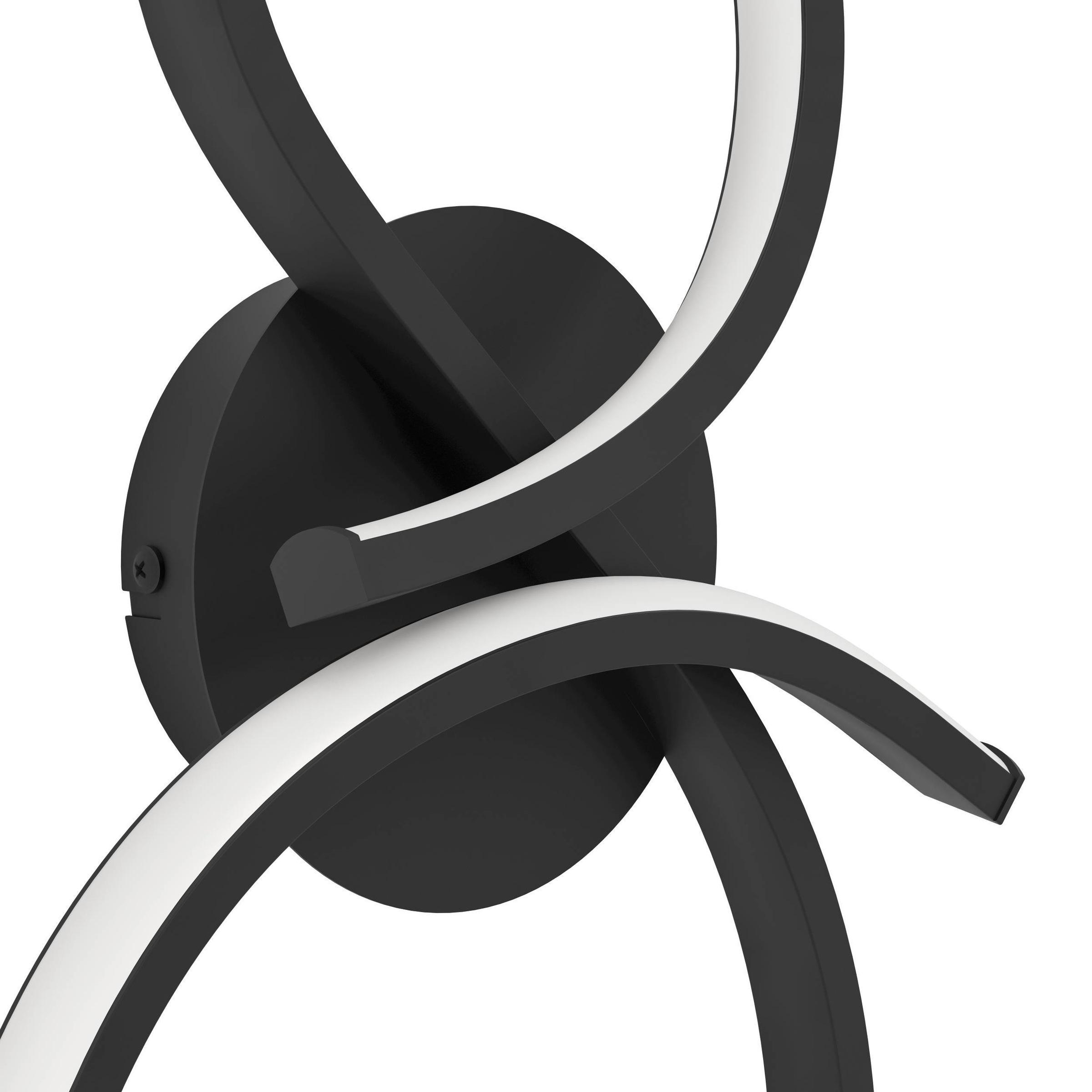 EGLO Wandleuchte »Serpins Wandleuchte, Wohnzimmerlampe, Metall und Kunststoff, Lampe« LED-Modul 1 Stk. Warmweiß Wand-/Deckenleuchte - L20,5 x H40 x AL7,5 cm - schwarz - 11,4W inkl.