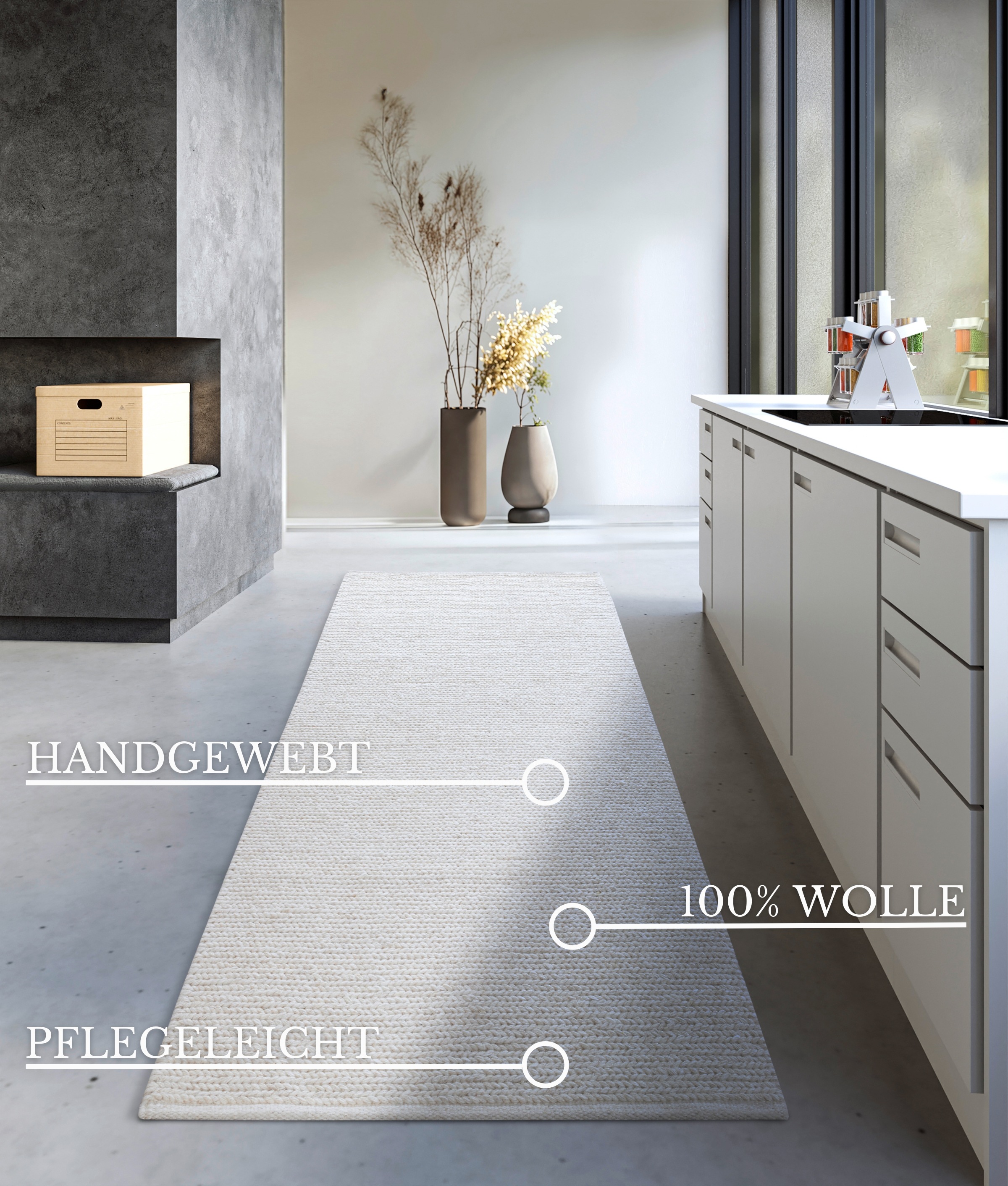 Villeroy & Boch Wollteppich »Francois«, rechteckig, 7 mm Höhe, in rund, oval, Läufer, handgewebt, Wolle, Wohnzimmer, Schlafzimmer