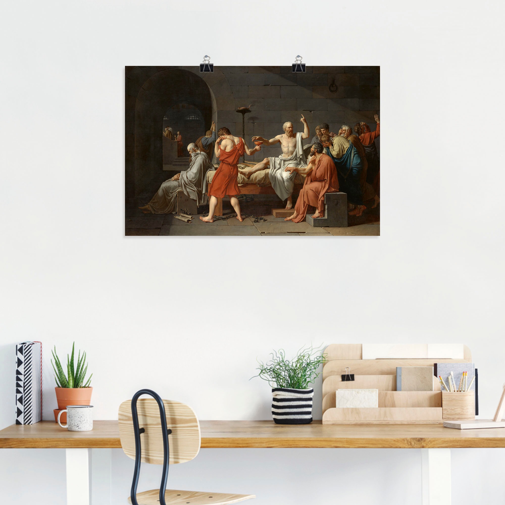 Black Friday Artland Wandbild »Der Wandaufkleber Familien, oder | Alubild, (1 in Tod Gruppen 1787«, des St.), versch. BAUR Größen Poster als Sokrates. & Leinwandbild