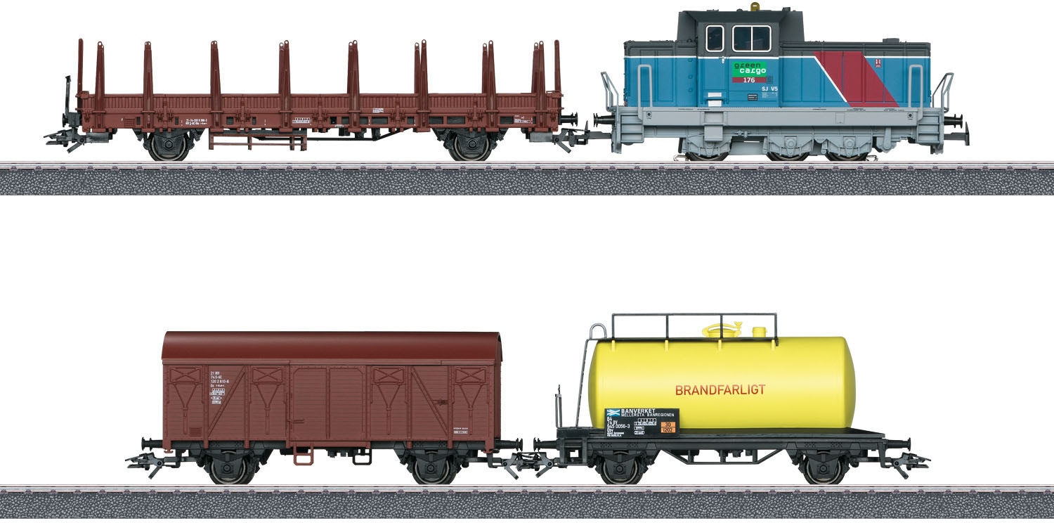 Märklin Modelleisenbahn-Set »Digital-Startpackung "Schwedischer Güterzug Epoche VI" - 29468«, mit Licht- und Soundeffekten; Made in Europe