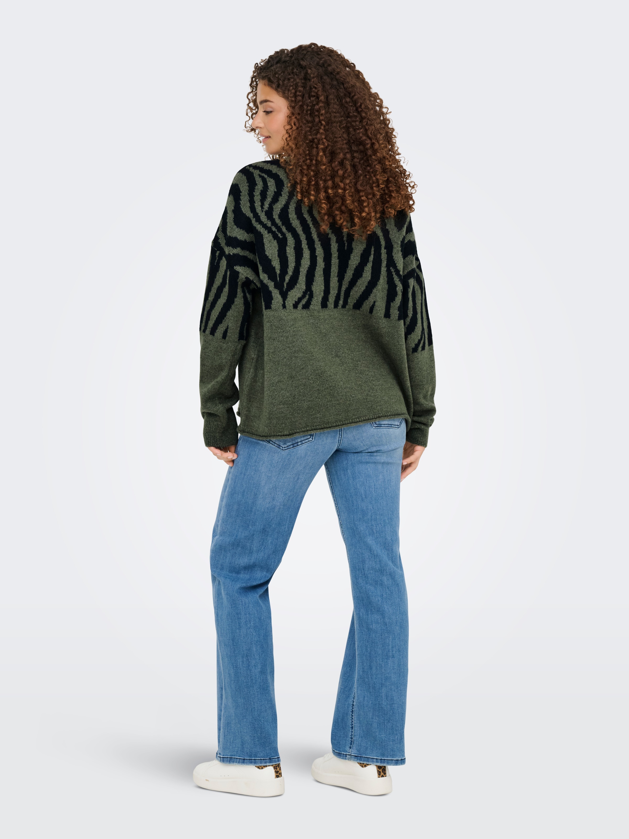 ONLY Rundhalspullover »ONLJADE ANIMAL LS O-NECK NOOS KNT«