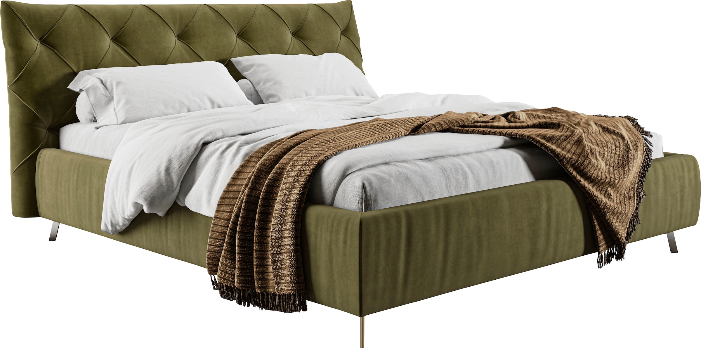 Home affaire Polsterbett "Elloree in 4 Breiten bis 200cm, auch in Leder" Kopfteilhöhe 105cm, belastbar bis 280 kg, auch in Überlänge 220cm