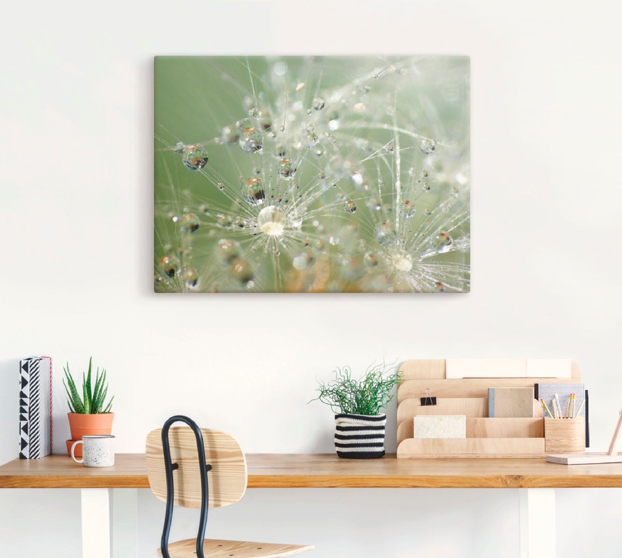 Artland Wandbild »Wassertropfen Pusteblume«, Blumen, (1 St.), als Leinwandbild, Wandaufkleber in verschied. Größen
