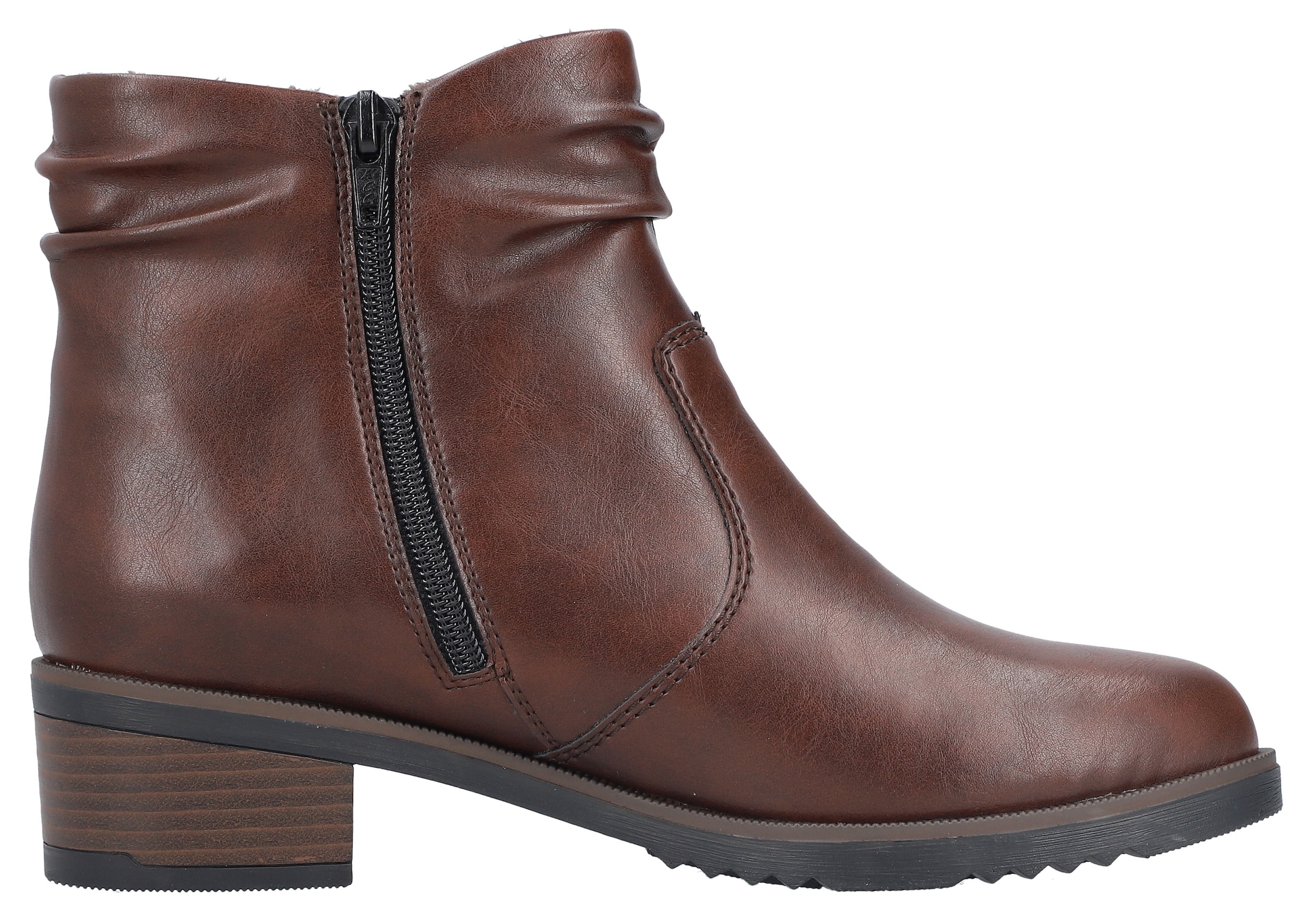 Rieker Stiefelette, Boots, Blockabsatz, slouchy Schaft, mit Innenreißverschluss