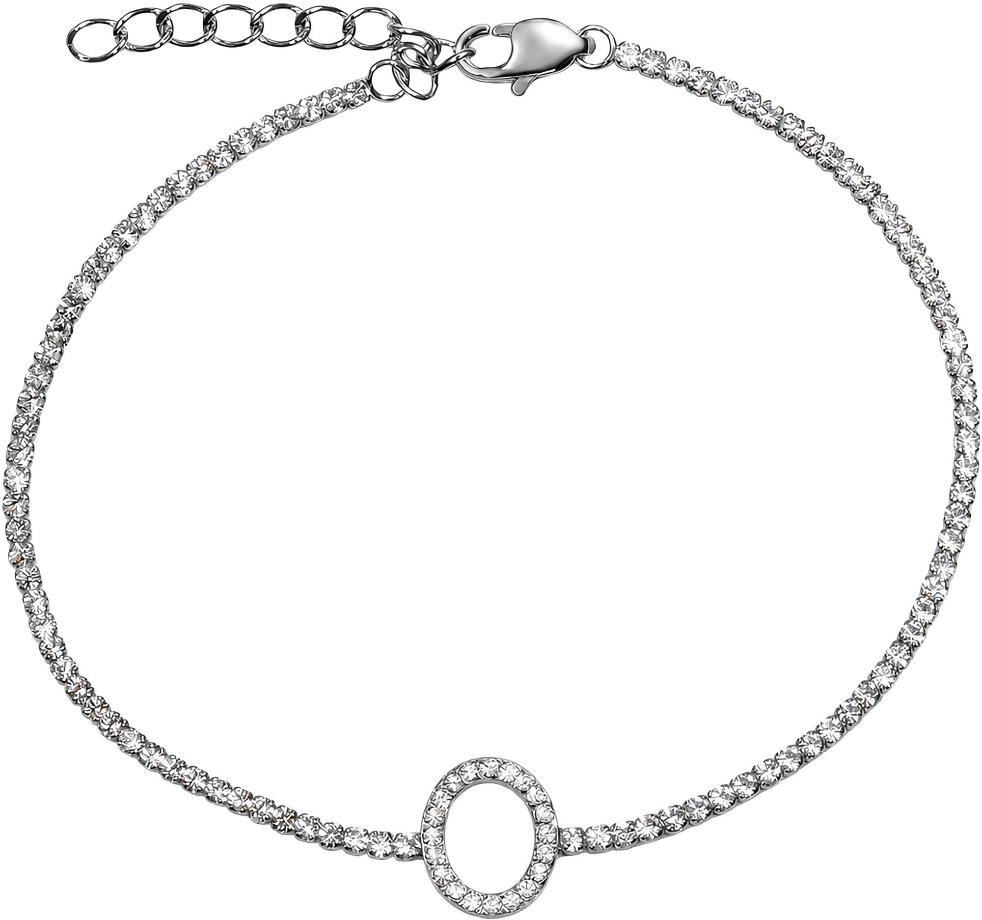 Jacques Lemans Edelstahlarmband »Kreis rund« mit Zirkonia (synth.)