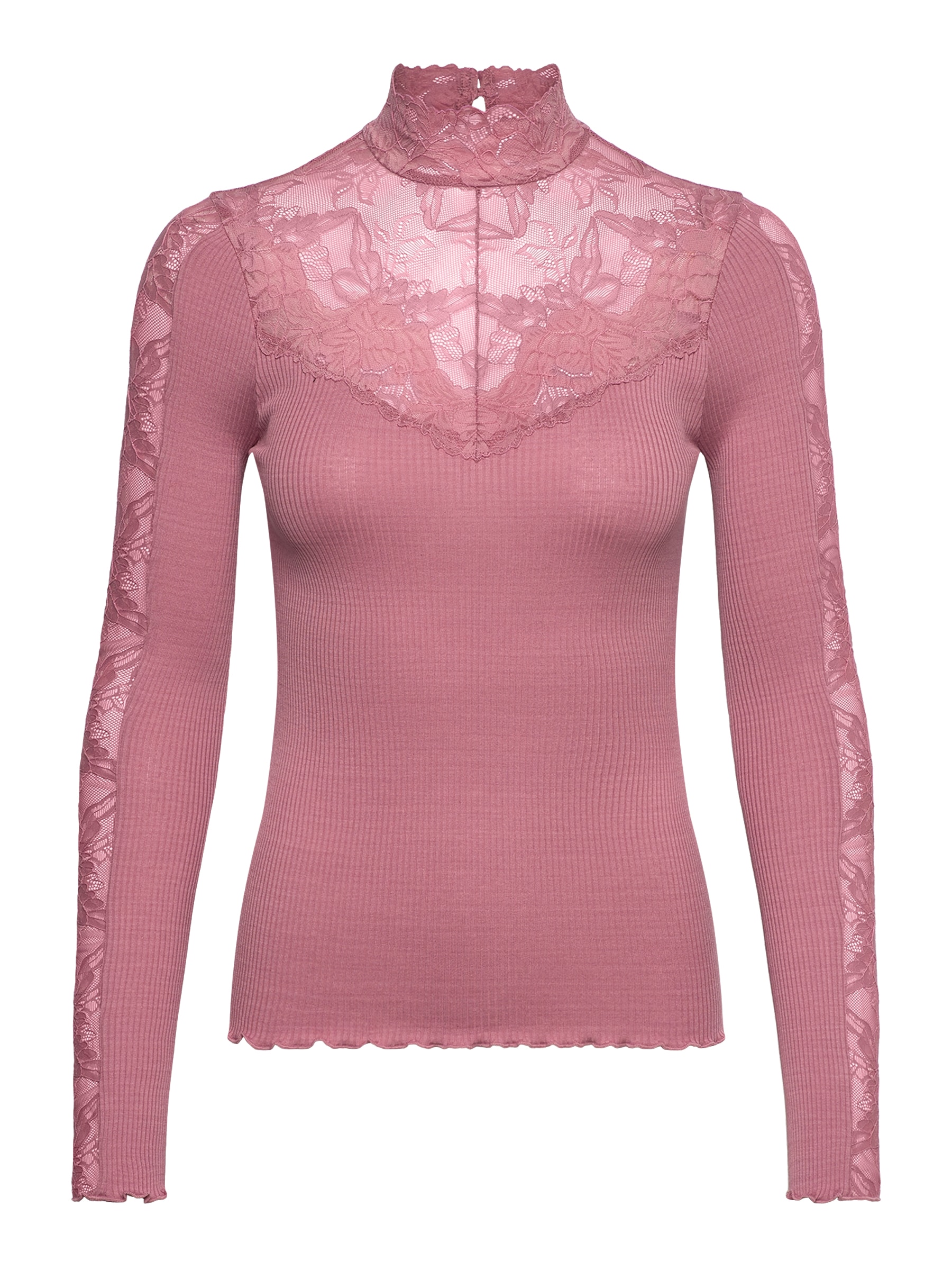 rosemunde Langarmshirt "Beatha silk shirt mit Seide" mit Spitze, langen Ärmeln, weicher Seidenmix