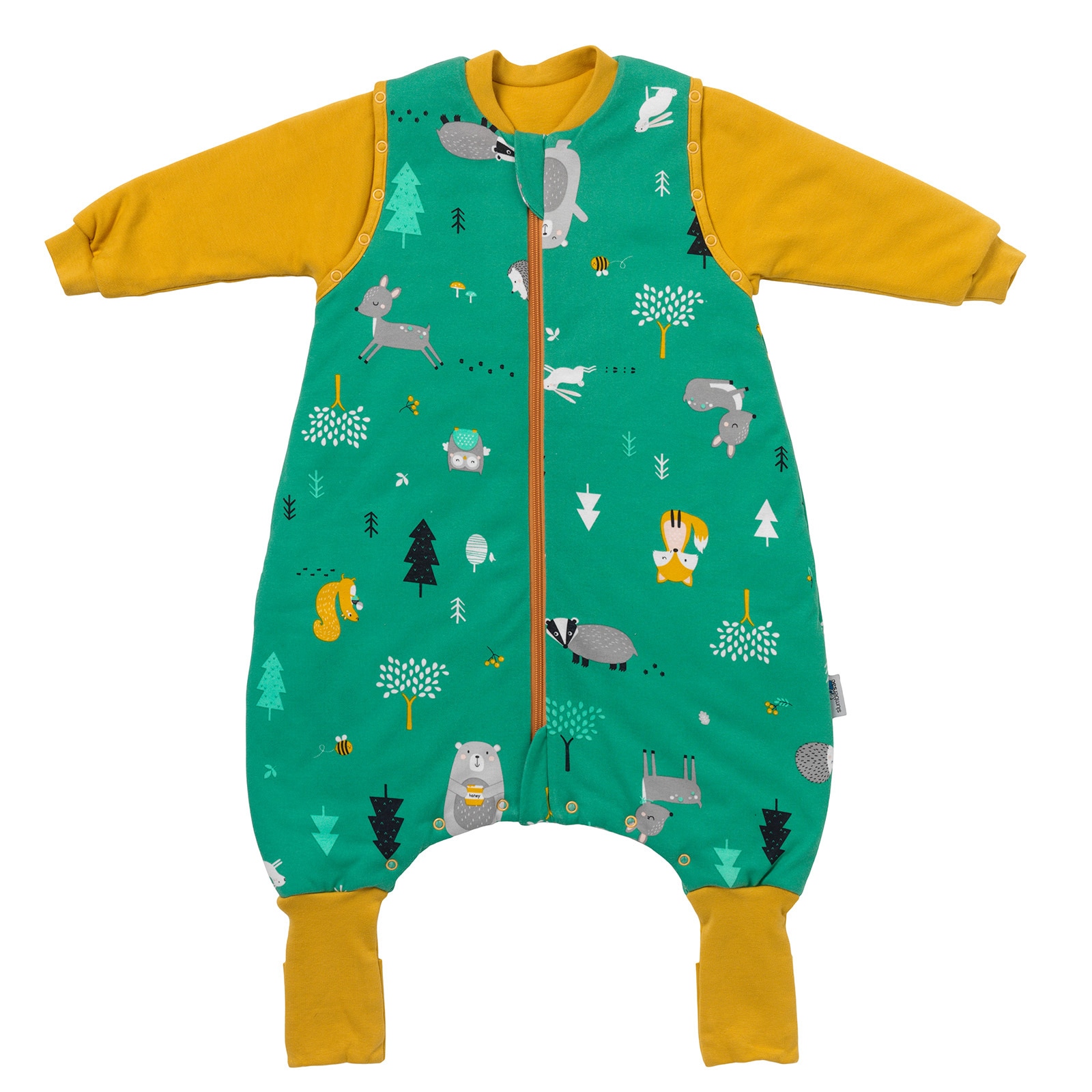 SCHLUMMERSACK Babyschlafsack "Schlafsack mit Füßen 3.5 Tog", L: 70cm, grün, Schlafsäcke